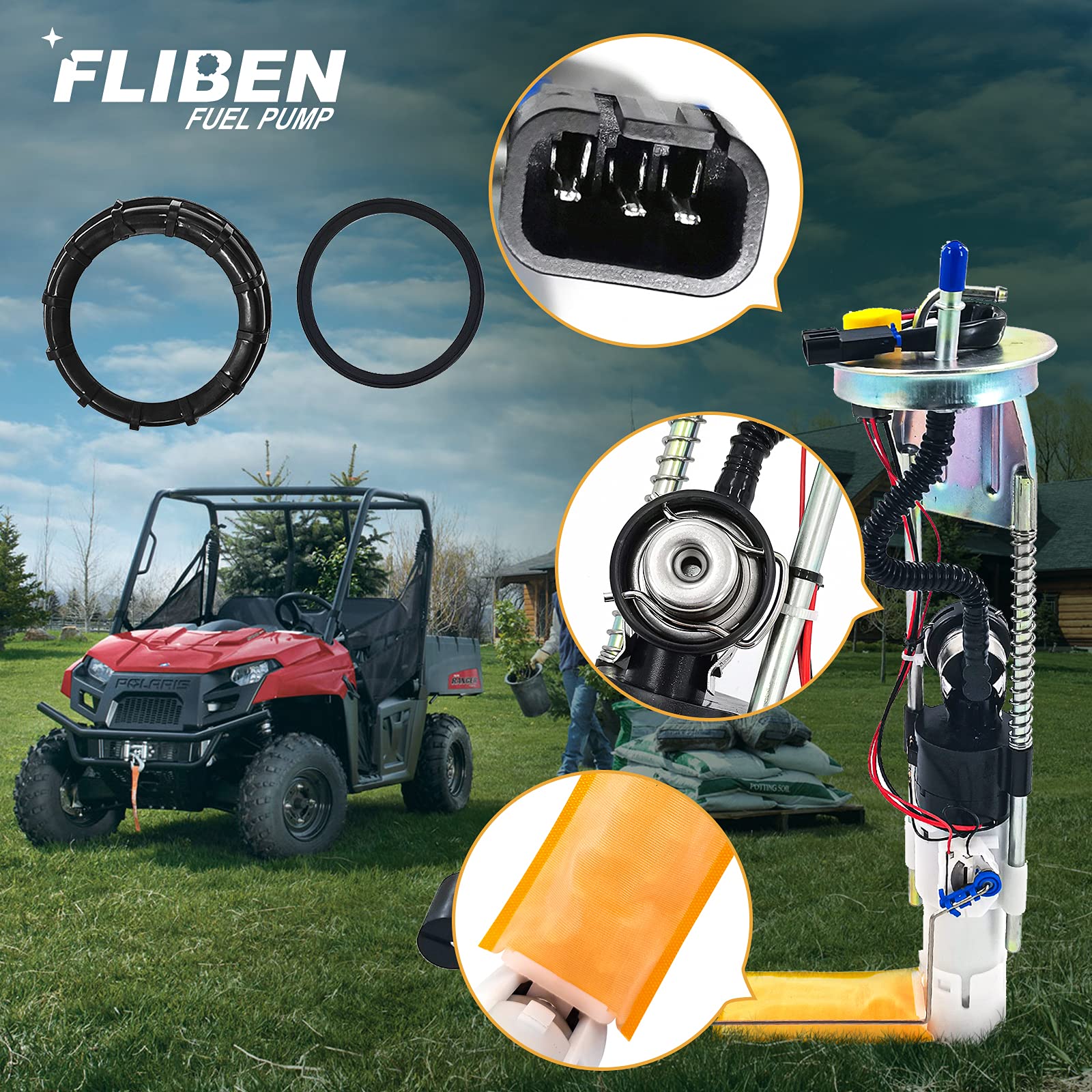 2204306 Fuel Pump Assembly Compatible With Polaris Ranger 700 2008 2009 & Ranger 800 2010 & Ranger 500 2009-2013 47-1009 2520817