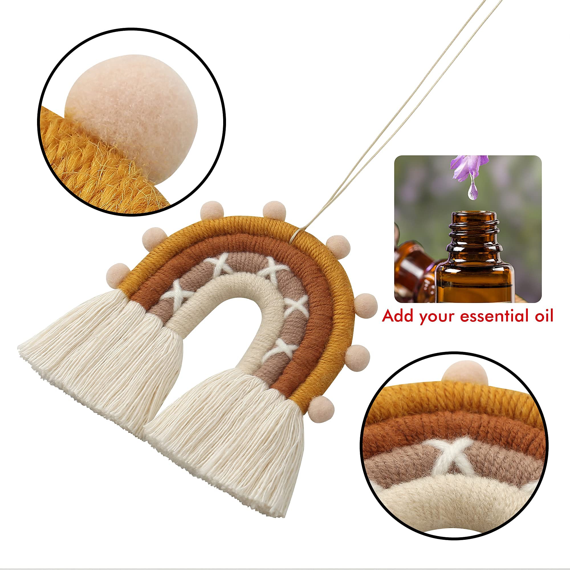 Boho Garden Macrame Boho Rainbow Charm - Essential Oil Diffuser For Cars, Baby Nursery, Children'S Bedroom, Home & Office - Colo