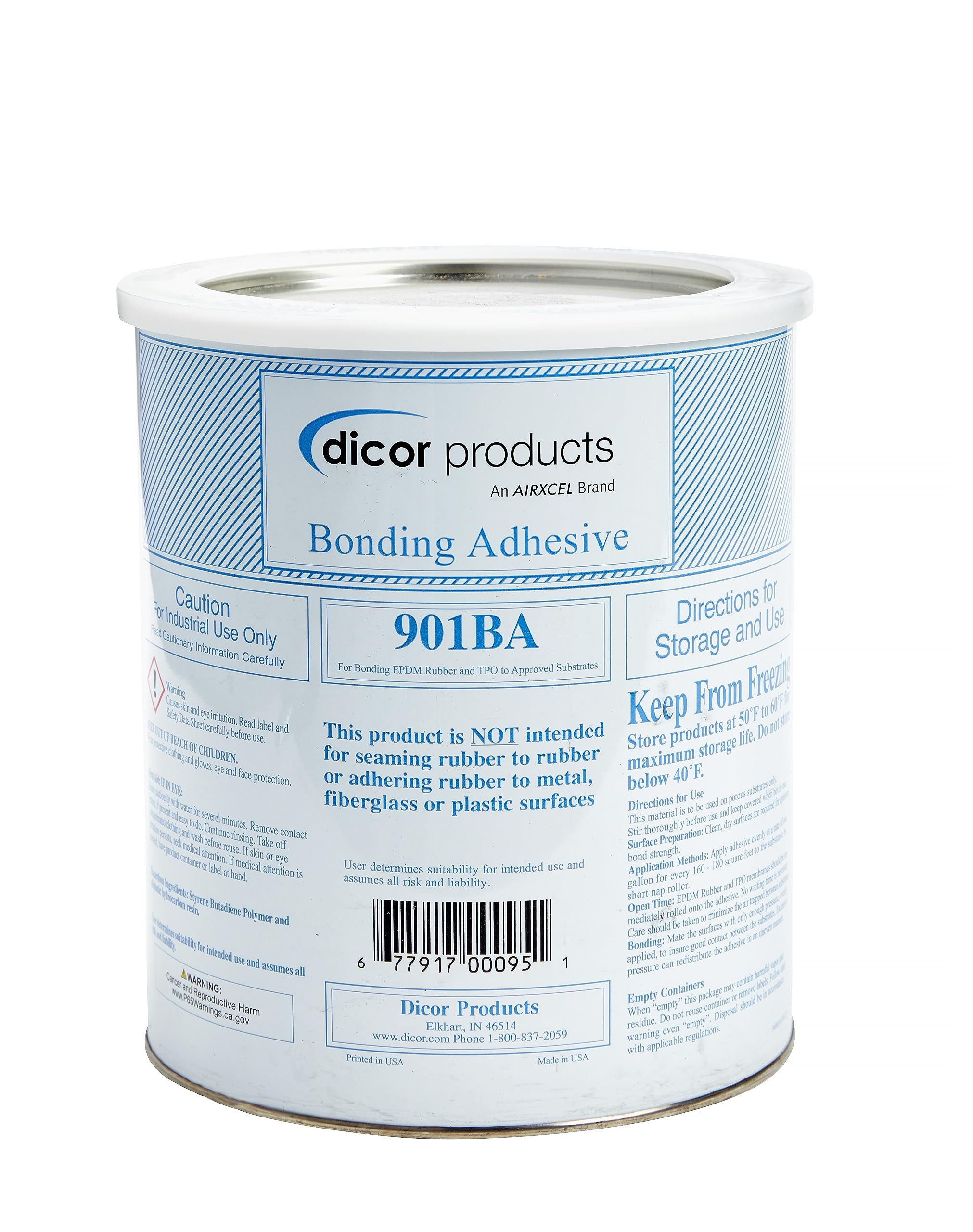 Dicor 901BA-1 Water-Based RV Roof System Bonding Adhesive - EPDM and TPO Compatible