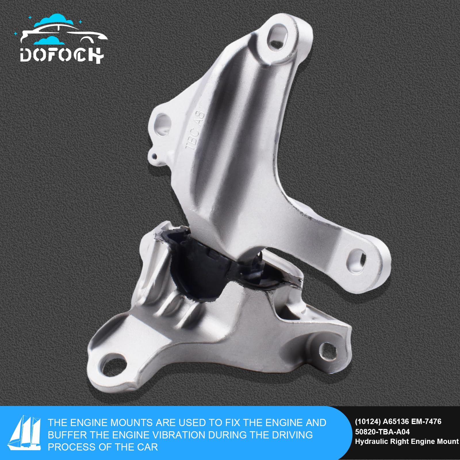 Dofoch Engine Motor & Trans Mount Compatible With 2016-2021 Honda Civic 1.5L Cvt Transmission Mount Replaces 50820-Tba-A04 50890
