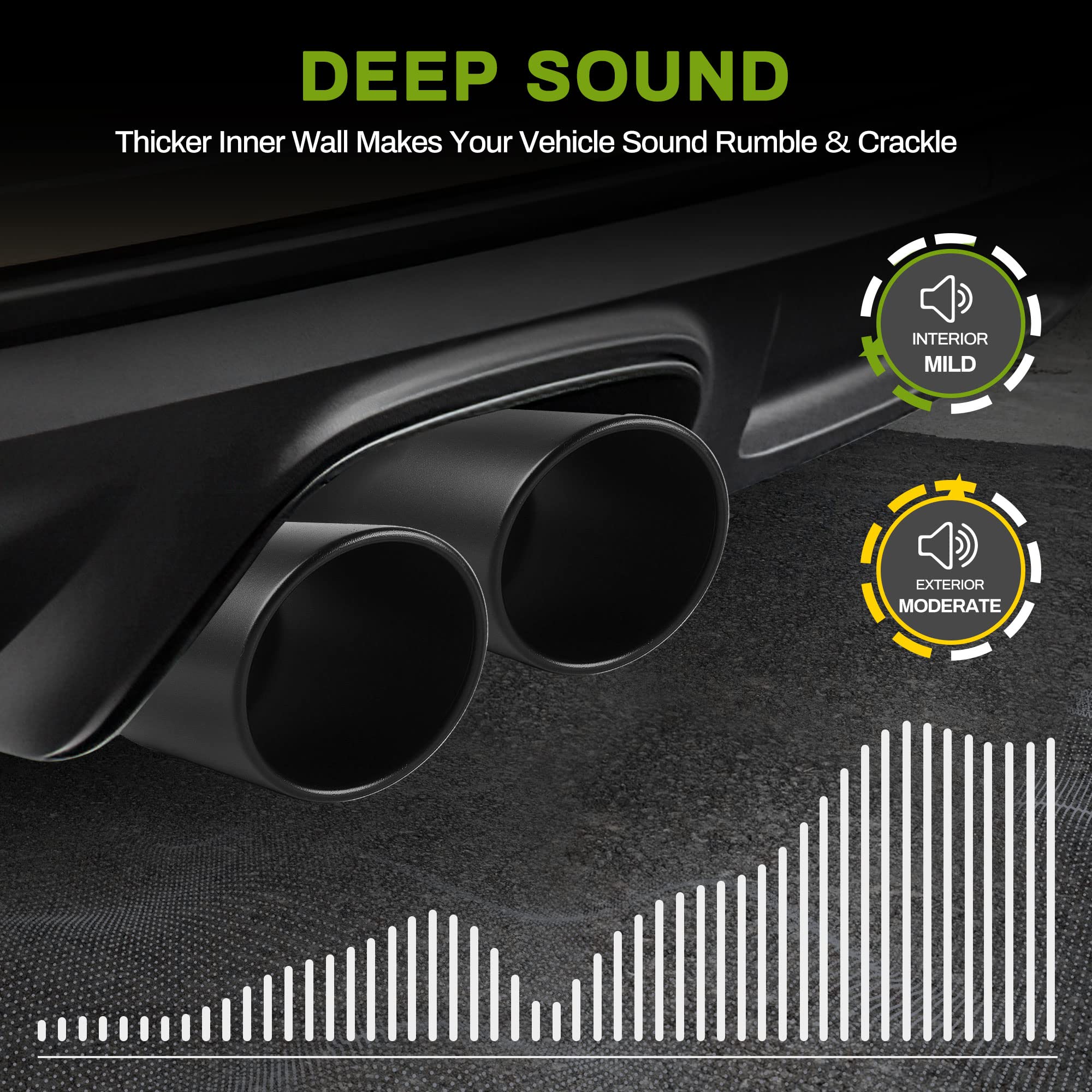 Autosaver88 3.5 Inch Inlet Black Exhaust Tip, 3.5'' Inlet 5'' Outlet 12'' Overall Length Powder Coated Finish Stainless Steel Ex