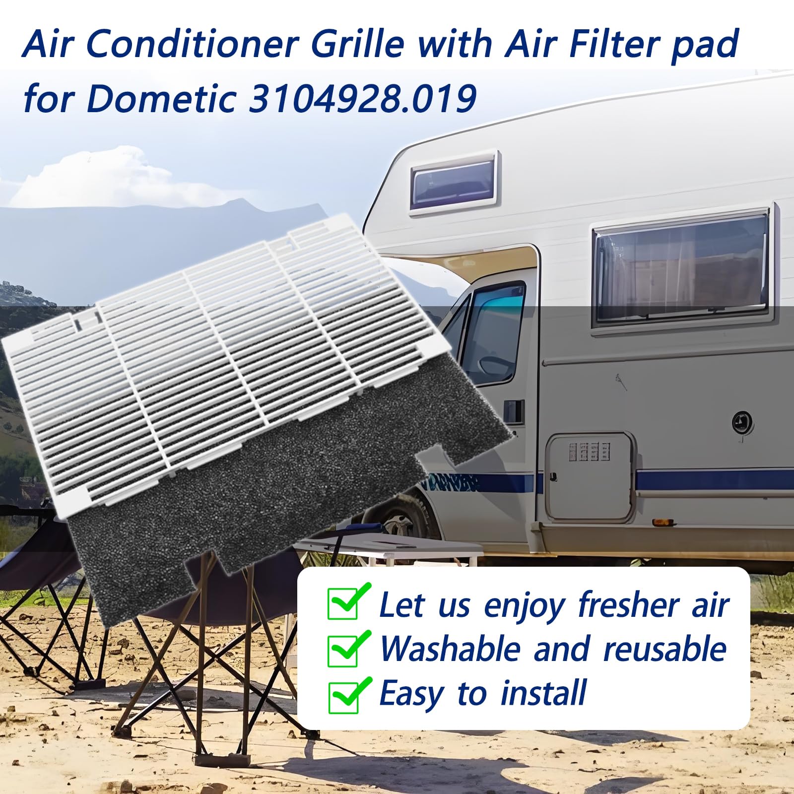 Dianrui Rv A/C Cover For Dometic Ac Cover Replacement For Dometic 3104928.019, Duo-Therm Rv Air Conditioner Grille Replacement,