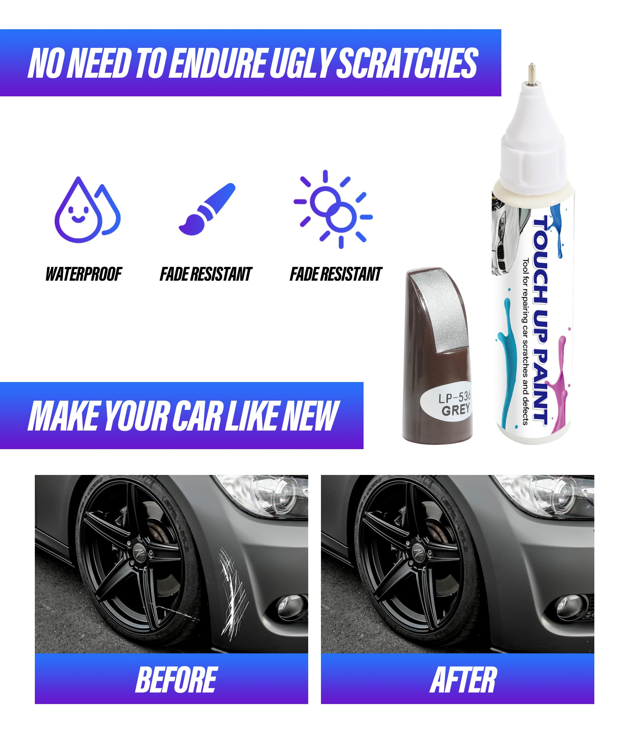 ESEWALAS Car Scratch Remover Car Paint,Touch Up Paint,Easy & Quick Auto Car Paint Scratch Repair,2 in 1 Touch Up Paint Pen,Car S