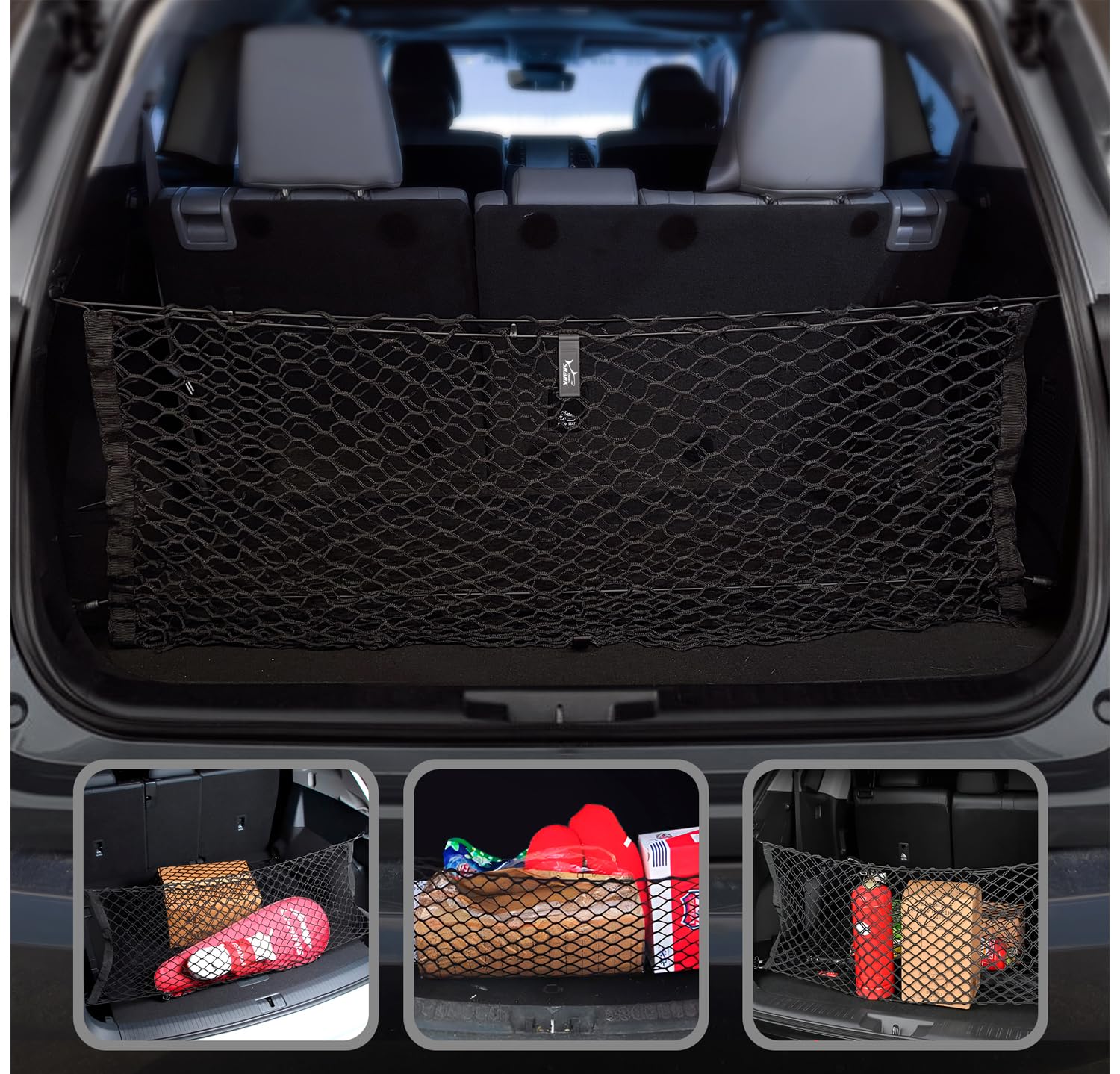 Envelope Style Trunk Mesh Cargo Net For Toyota Highlander 2020-2024 Car Accessories - Premium Trunk Organizers And Storage - Cargo Net For Suv Truck - Best Carrier Organizer For Toyota Highlander