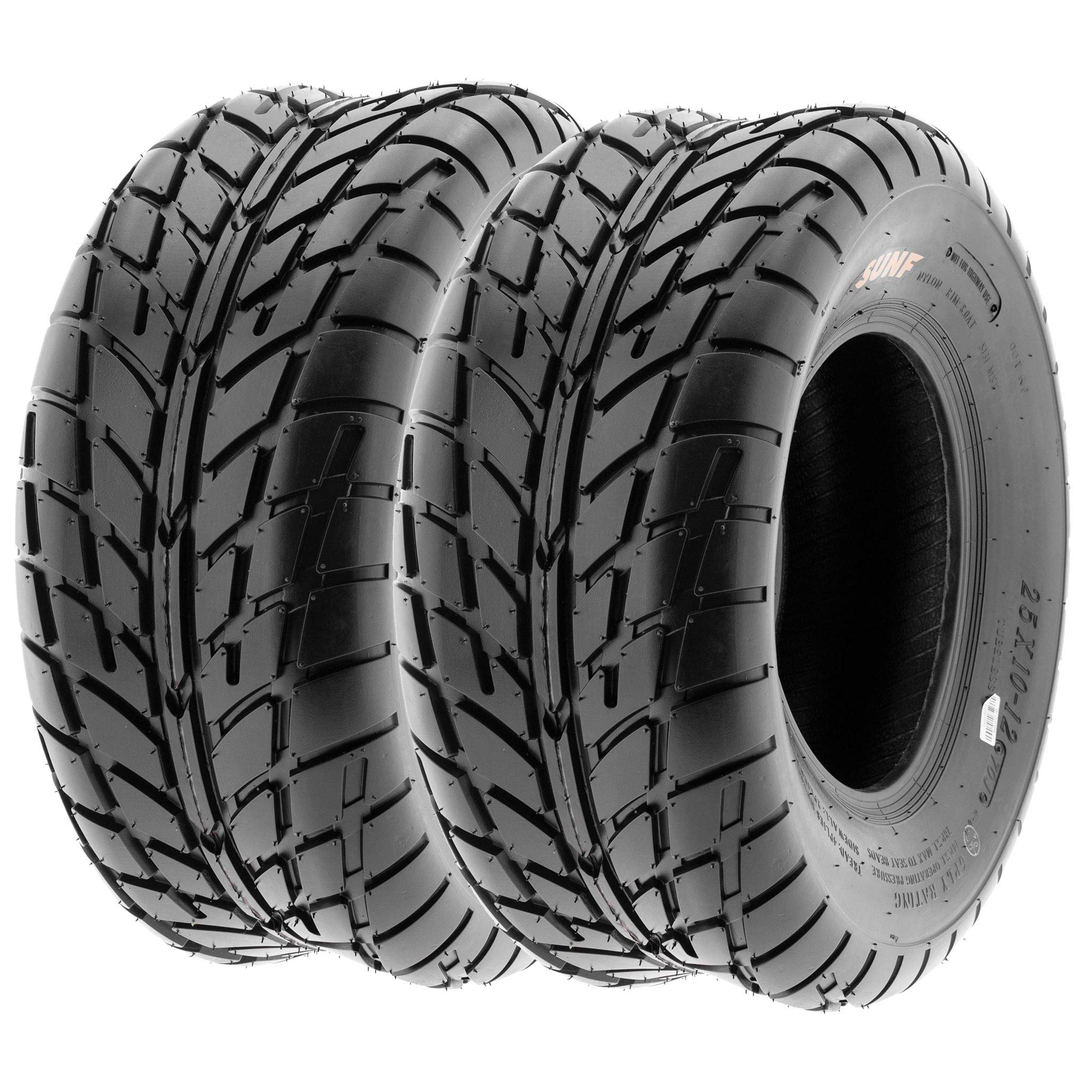 Pair of 2 SunF A021 TT Sport ATV UTV Dirt Track & Flat Track Tires 25x11-12, 6 PR, Tubeless