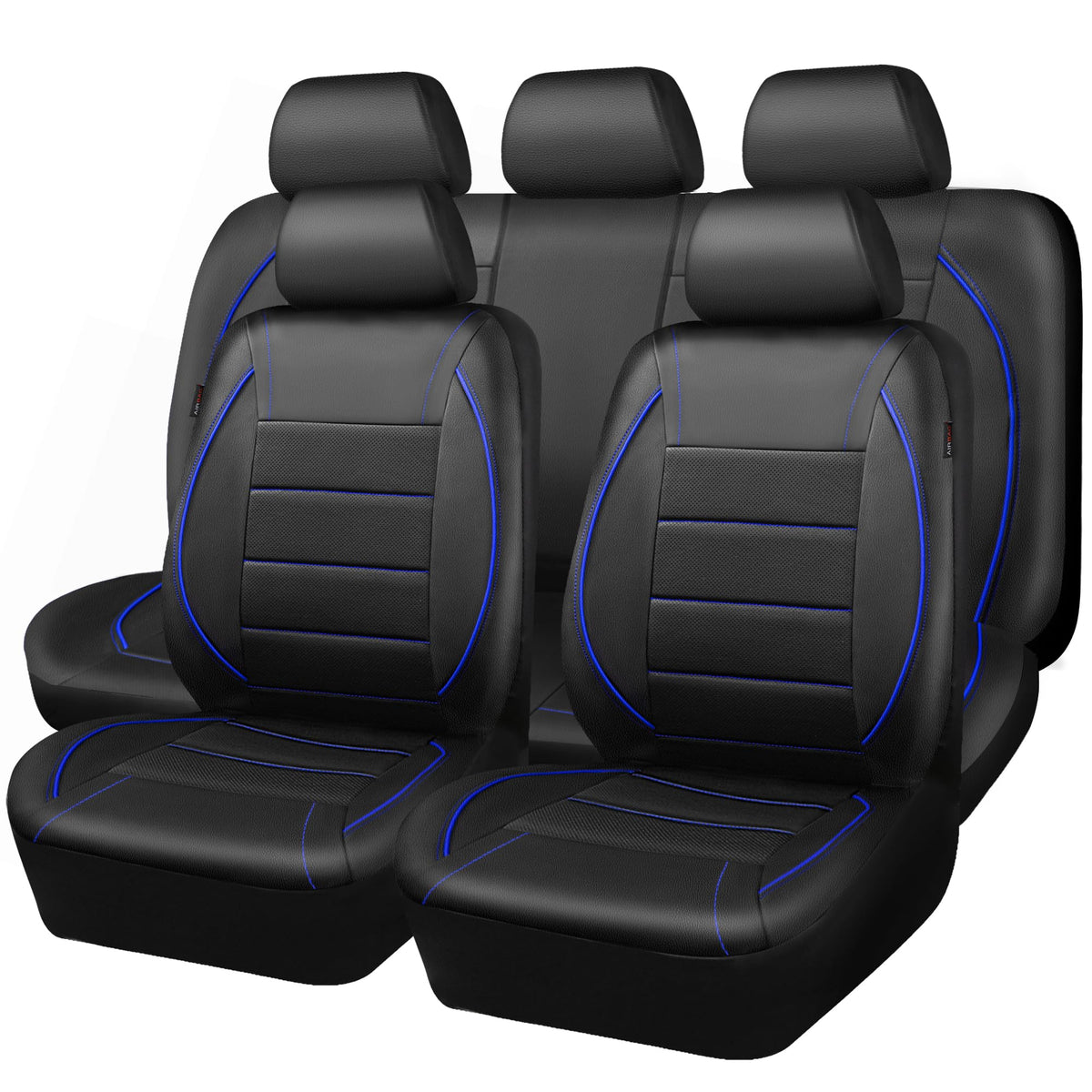 Car Pass Universal Fit Piping Leather Car Seat Cover, For Suvs,Van,Trucks,Airbag Compatible,Inside Zipper Design And Reserved Op