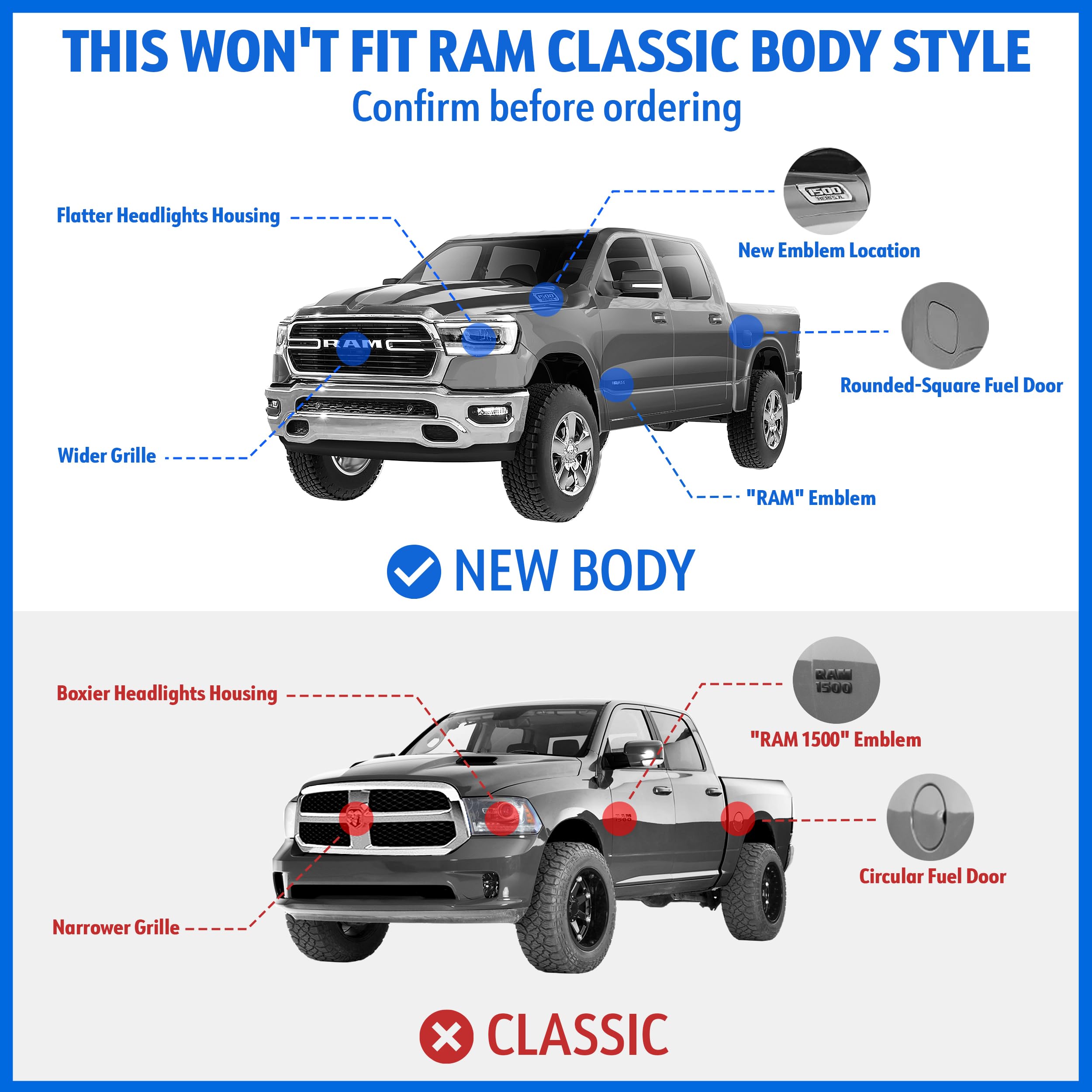 Tyger Auto 3.5'' Rider Running Boards Compatible With 2019-2025 Ram 1500 (Not Fit 19-24 Classic) | Quad Cab | Tg-Ss2D35128 | Sid