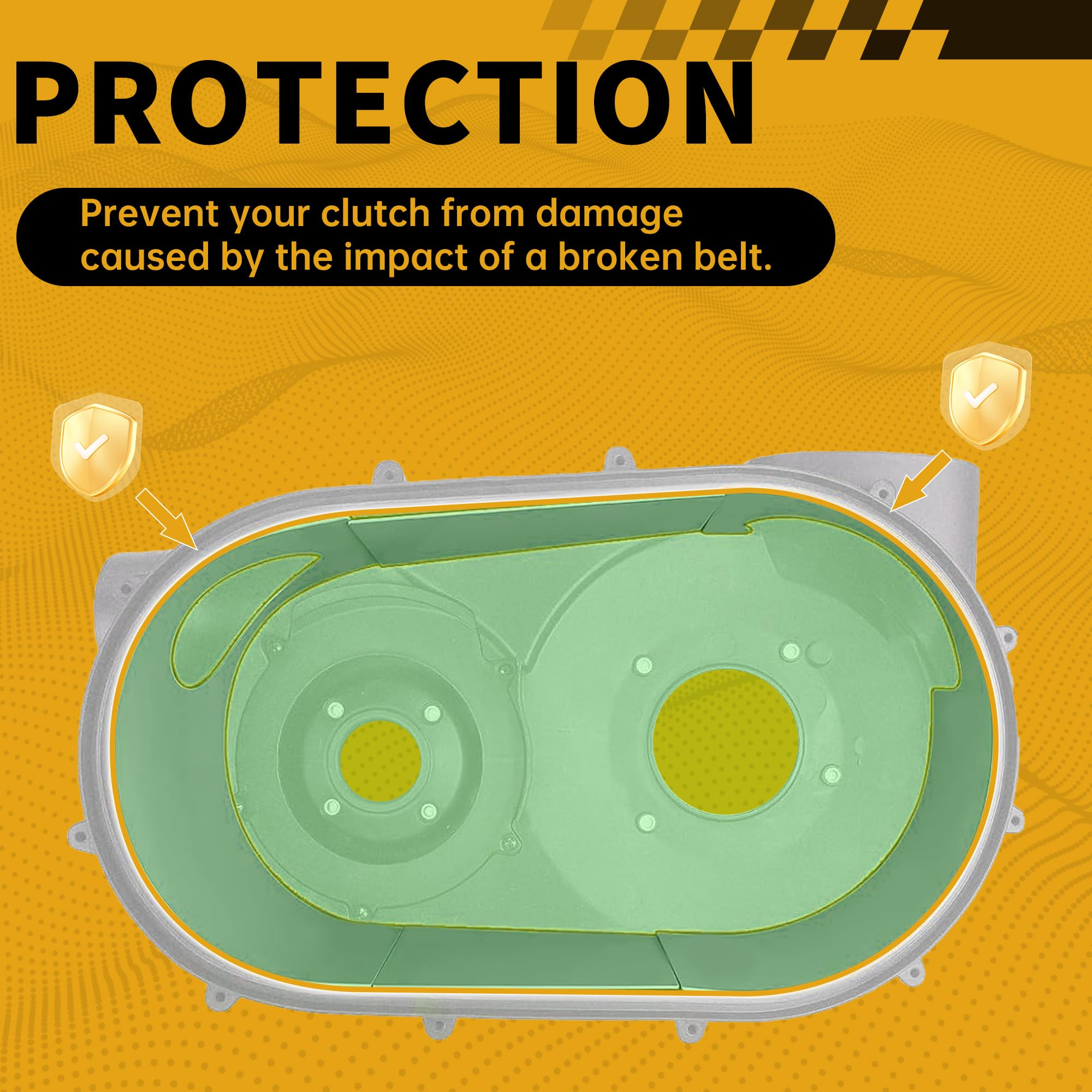 ECOTRIC Clutch Cover Belt Guard Protector Compatible with 2017-2023 Can am Maverick X3 All Models Inner Cluth Housing Liner Aluminum