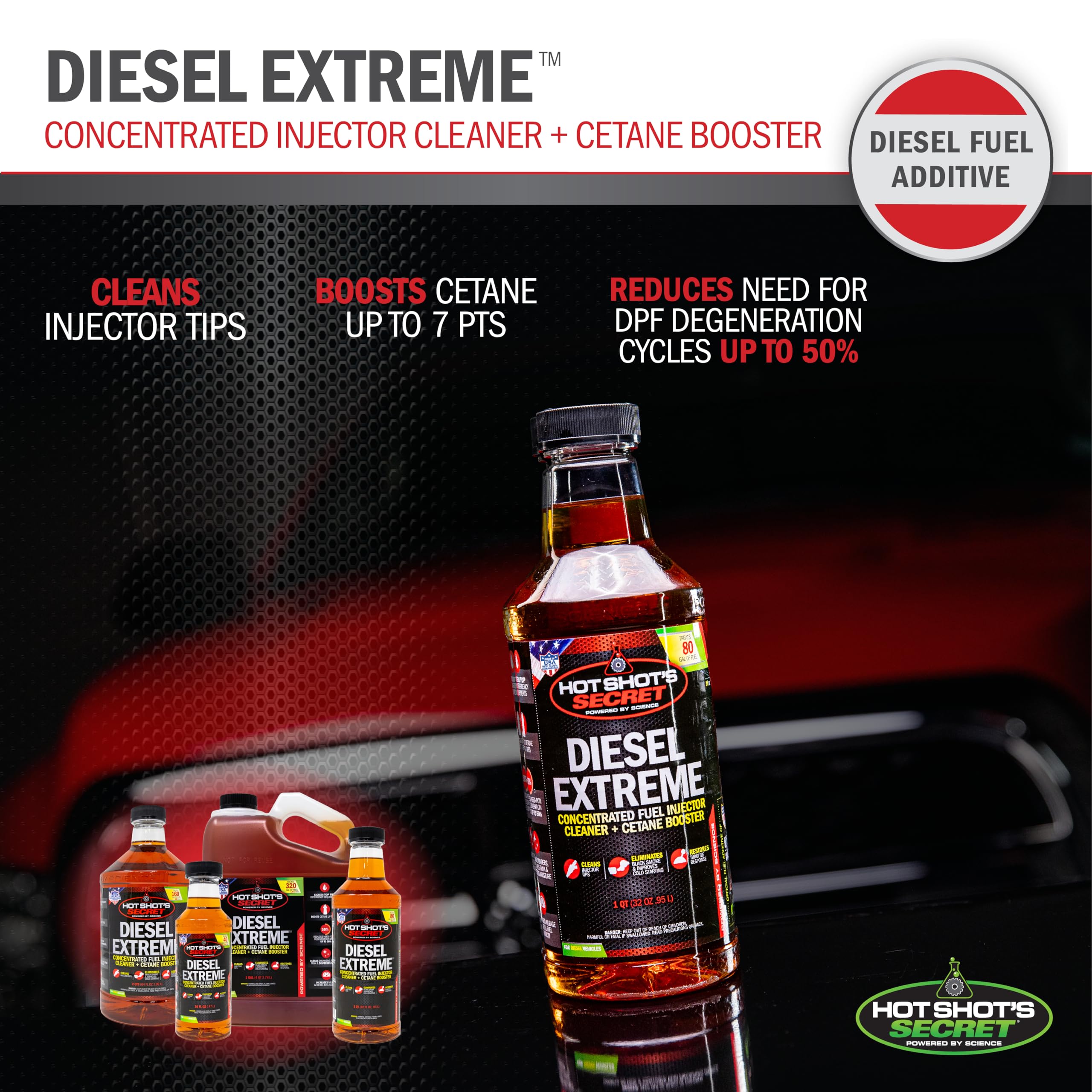 Hot Shot's Secret Diesel Extreme 1 Qt Fuel Additive, Amber, Model P040432Z