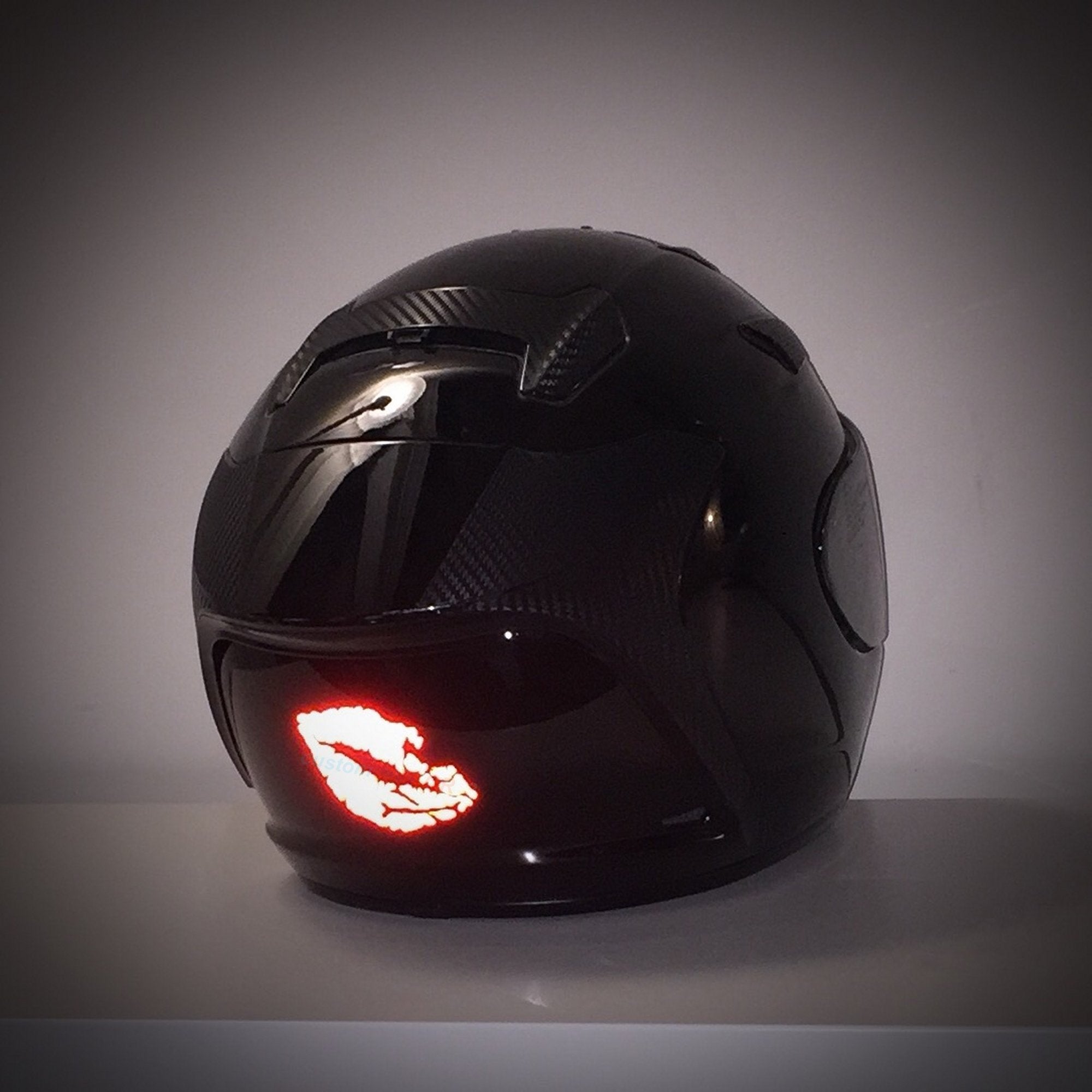 Customtaylor33 High Intensity Reflective Vinyl Death Kiss Skull Crossbones Lips Decal Bumper Sticker - Cars, Motorcycles, Helmets, Wind Screens, Laptops, Cellphones, (Red, 6 Inch Wide)