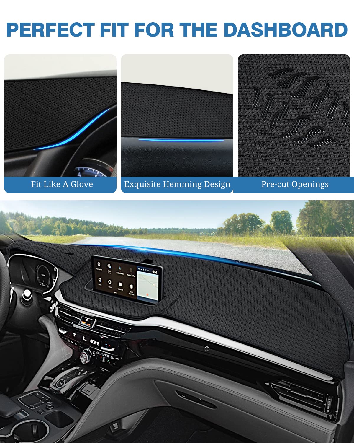 Fiilines Dash Cover Compatible With Acura Mdx 2024 2023 2022 Dashboard Mat Cover Mdx Accessories Dash Cover 2022 2023 2024 Sunsh