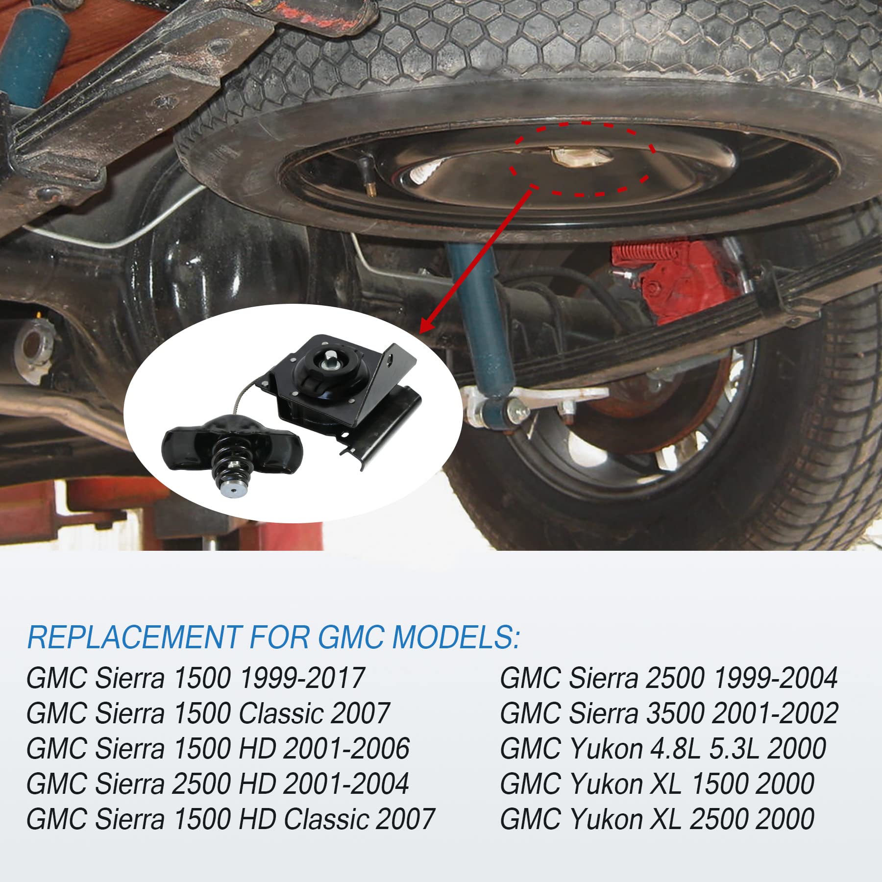 JDMSPEED New Spare Tire Winch Wheel Carrier Hoist Spare Tire Hoist Replacement for Silverado GMC Sierra 1500 2500 Replaces 924-5