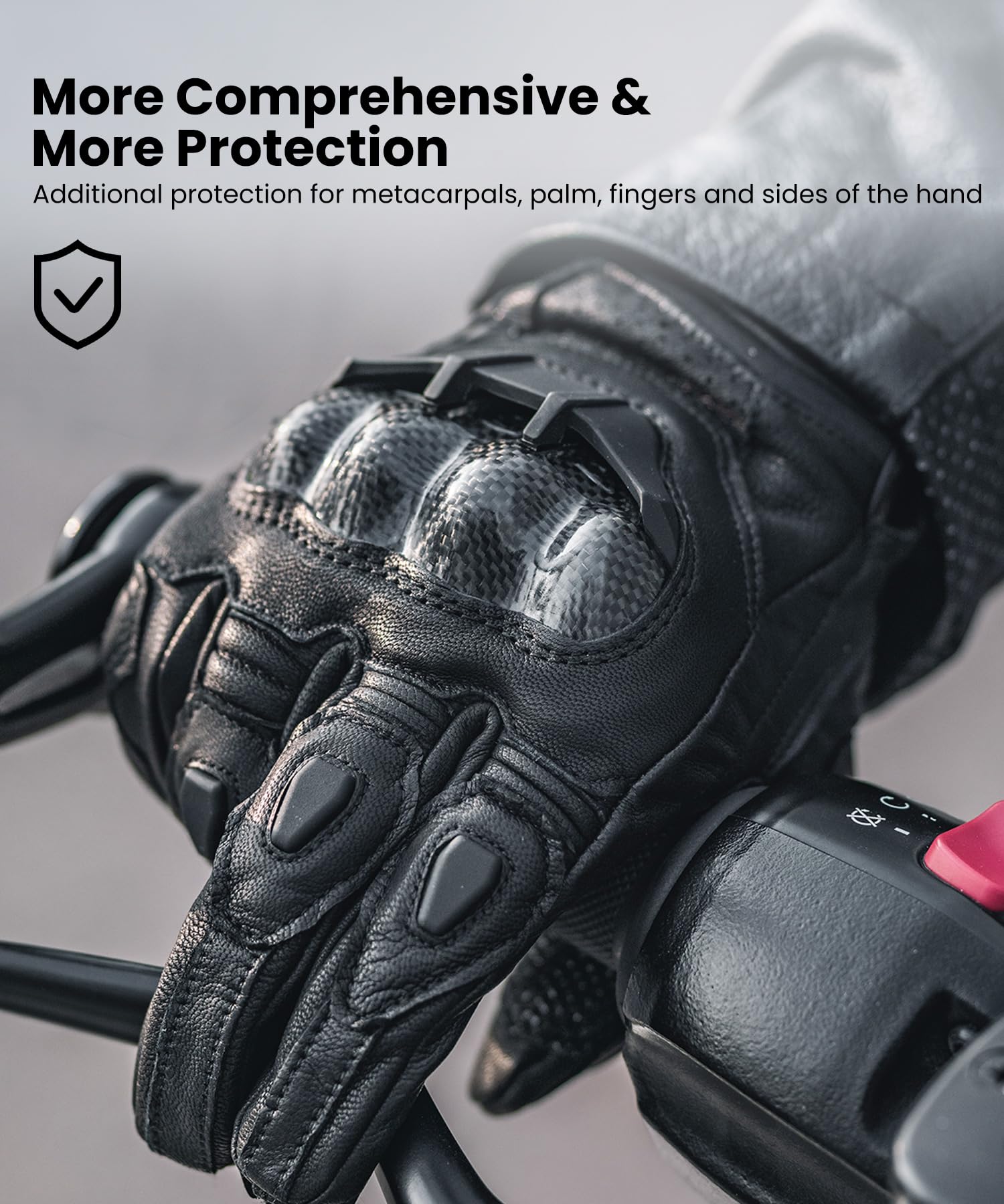 Ilm Air Flow Leather Motorcycle Gloves Touchscreen For Men And Women Model-Grc01 (Xl, Black)