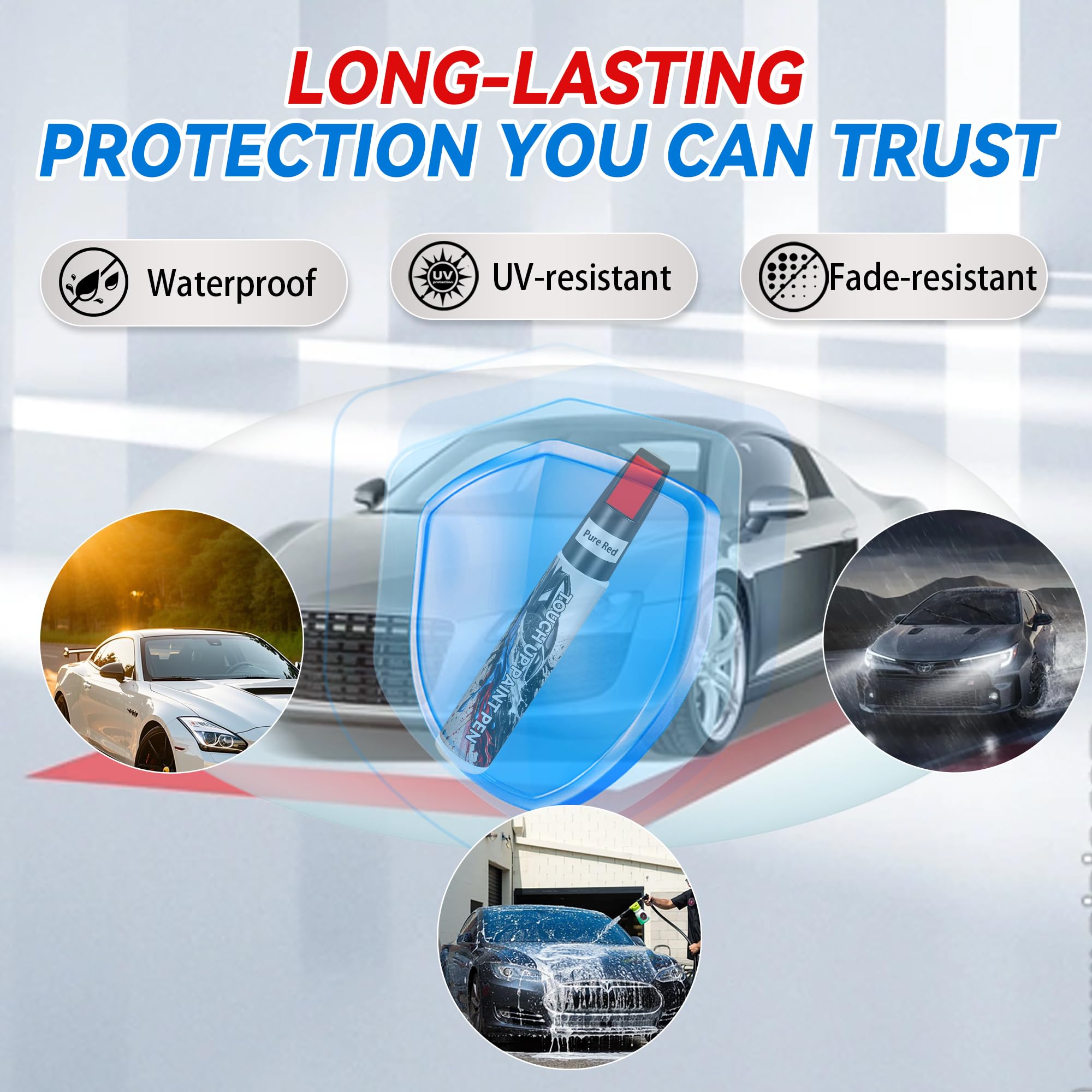 Touch Up Paint for Cars, Ruby Red Car Paint Scratch Repair, Auto Paint Repair Pen, Automotive Scratch Remover, Professional Seam