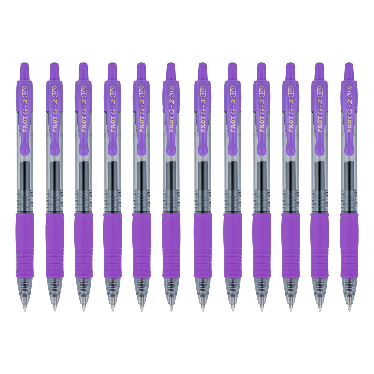 Pilot G2 Retractable Gel Pens, Bold Point, Purple Ink, 1.0 mm, 12/Pack (31648)