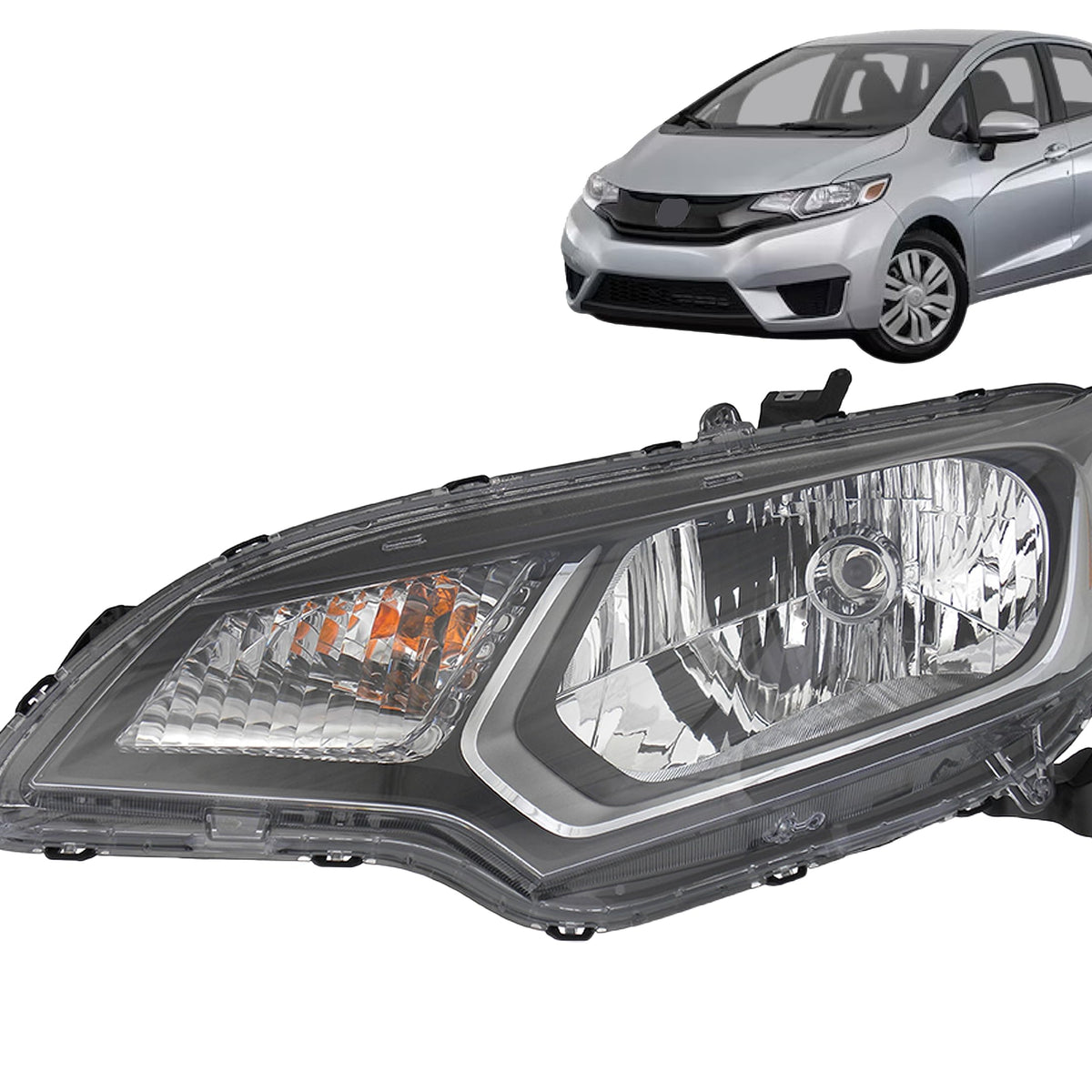 Replacement For Honda Fit 2015 2016 Capa Certified Halogen Headlight Headlamp As WBCARB0CFGC7N46