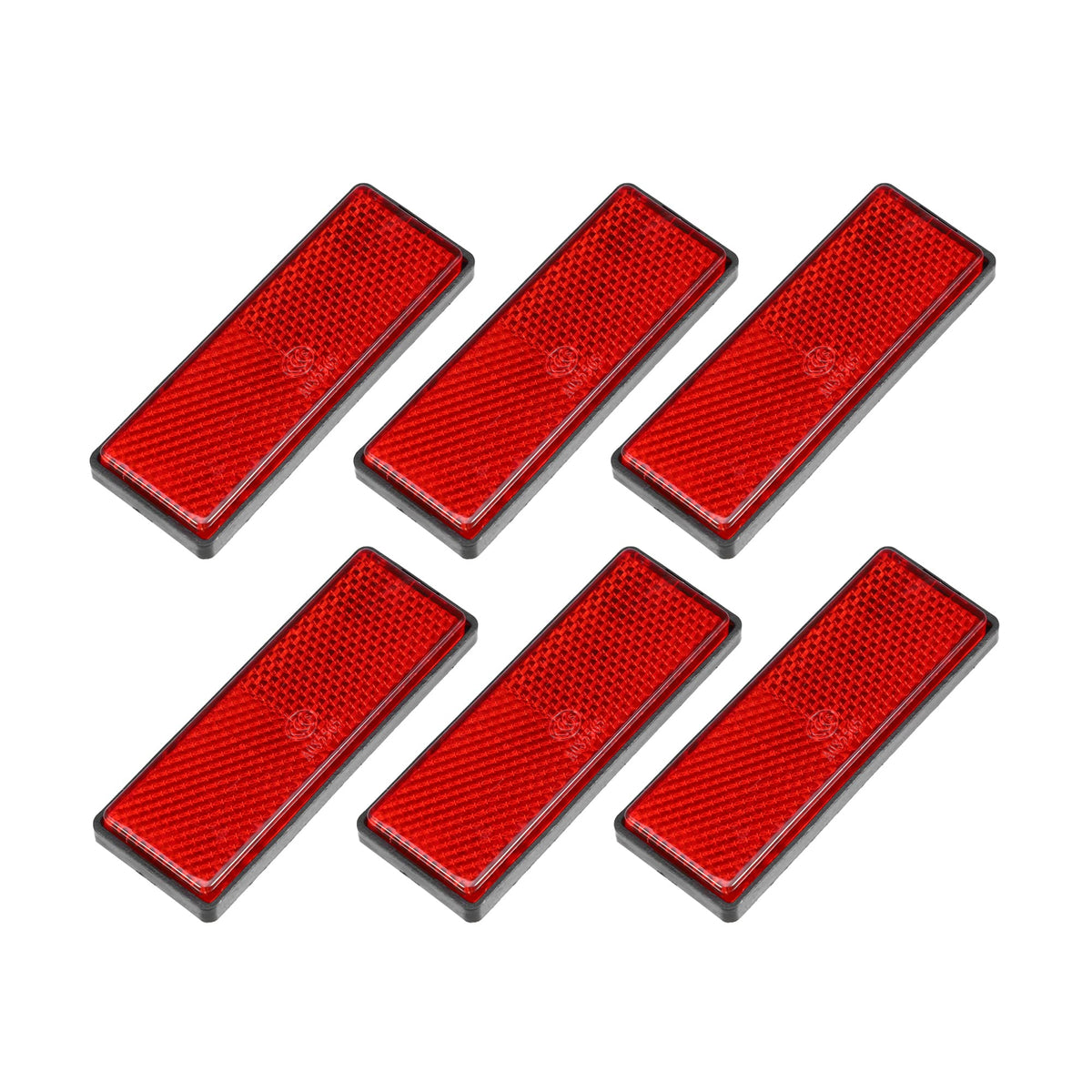 X AUTOHAUX 6 Pcs Rectangular Stick-on Safety Spoke Reflective Self Adhesive Reflector for Gate Posts Cars Trailer Motorcycle Bic