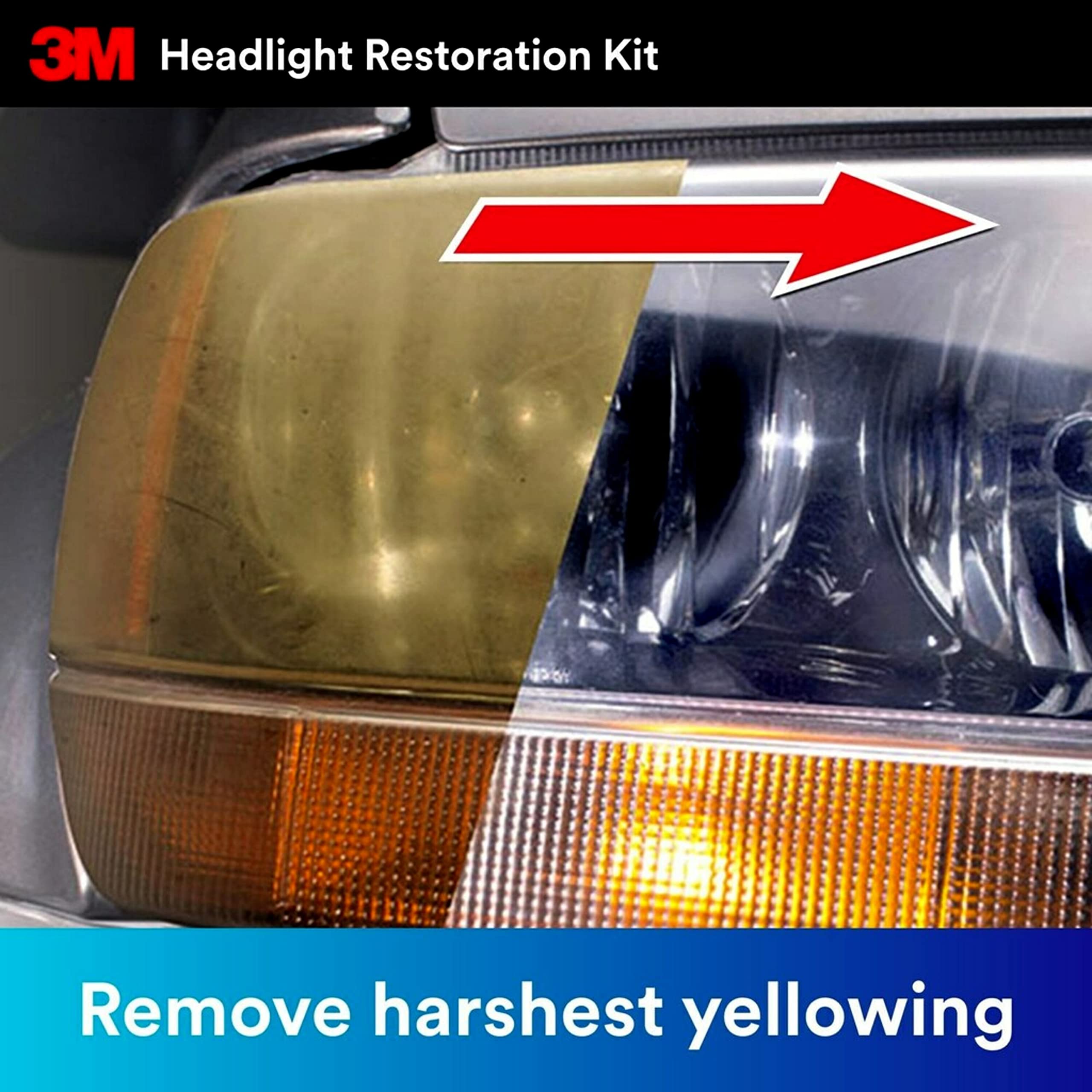 3M Headlight Restoration Kit, Heavy Duty 2-Pack, Easy Heavy Duty Car Headlight Restoration System, Headlight Cleaner And Restore