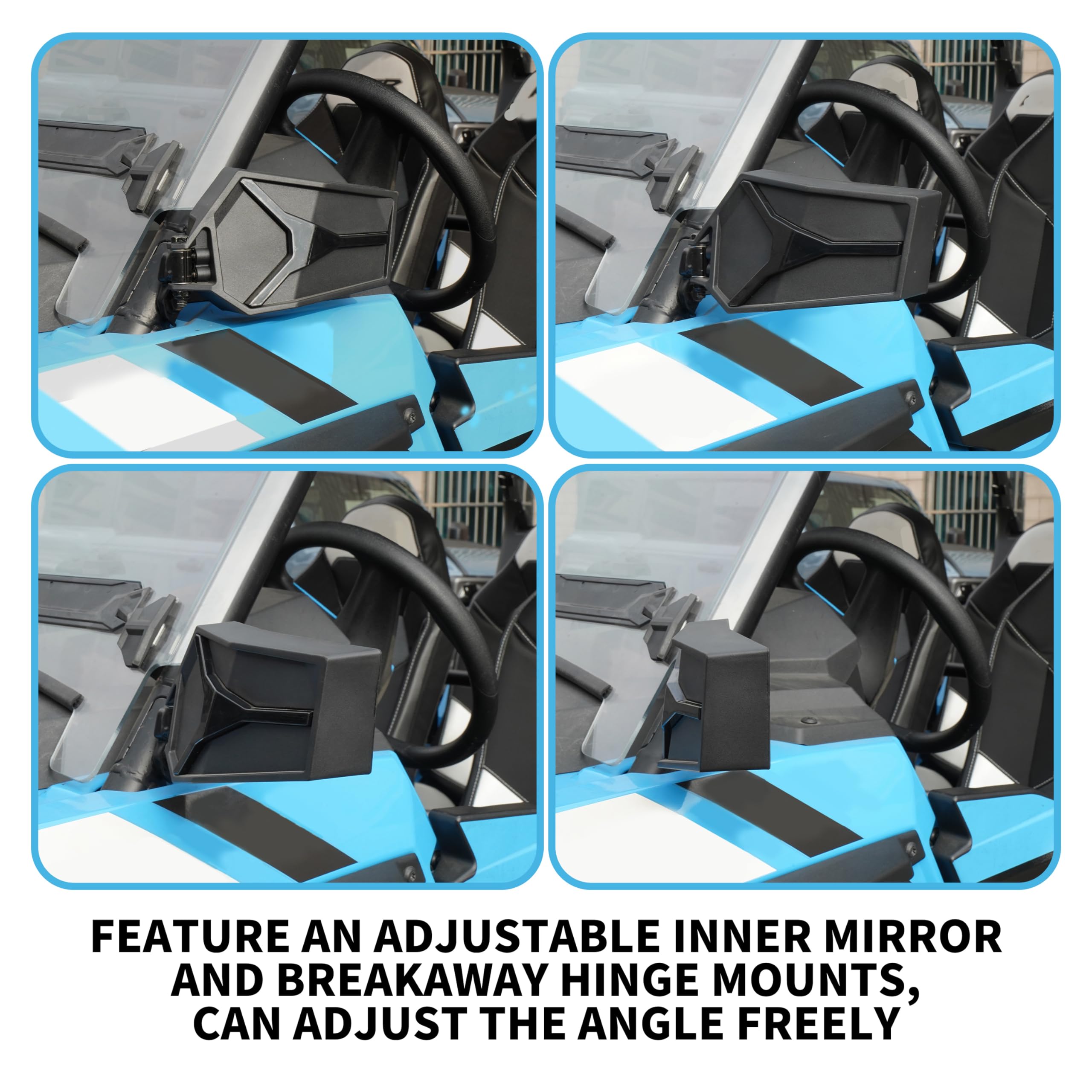 Katimoto Rearview Side Mirrors For Polaris Rzr Xp 1000, Adjustable Folding Clear Rear View Side Racing Mirrors For Polaris Rzr Xp Xp4 1000 Turbo S 1000 900 2014-2023 Accessories, Replace #2881198