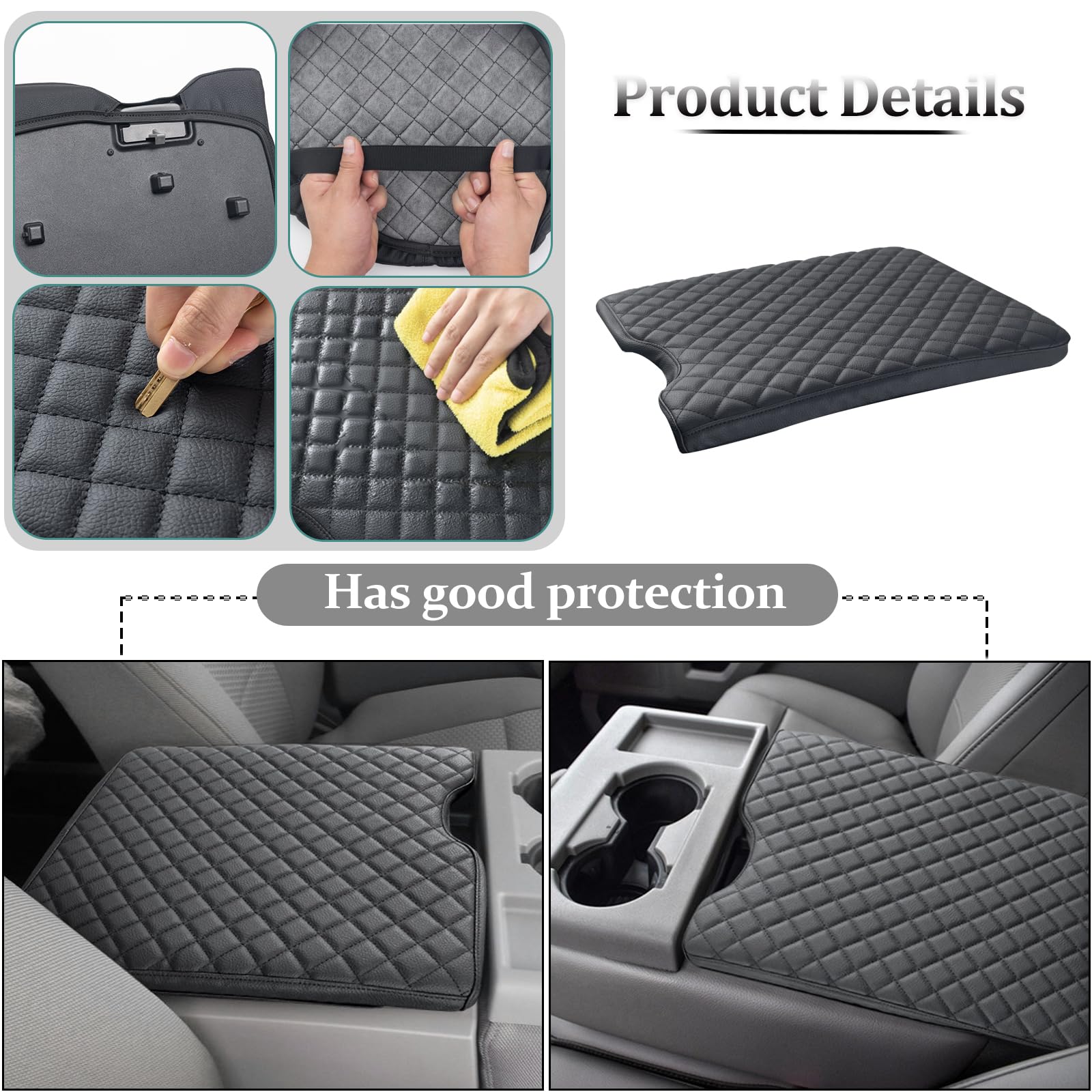 Jdmcar Armrest Cover Compatible With 2015-2024 2025 Ford F150 Accessories, 2017-2025 F250 F350 F450 With 40/20/40 Jump Seat, Cus