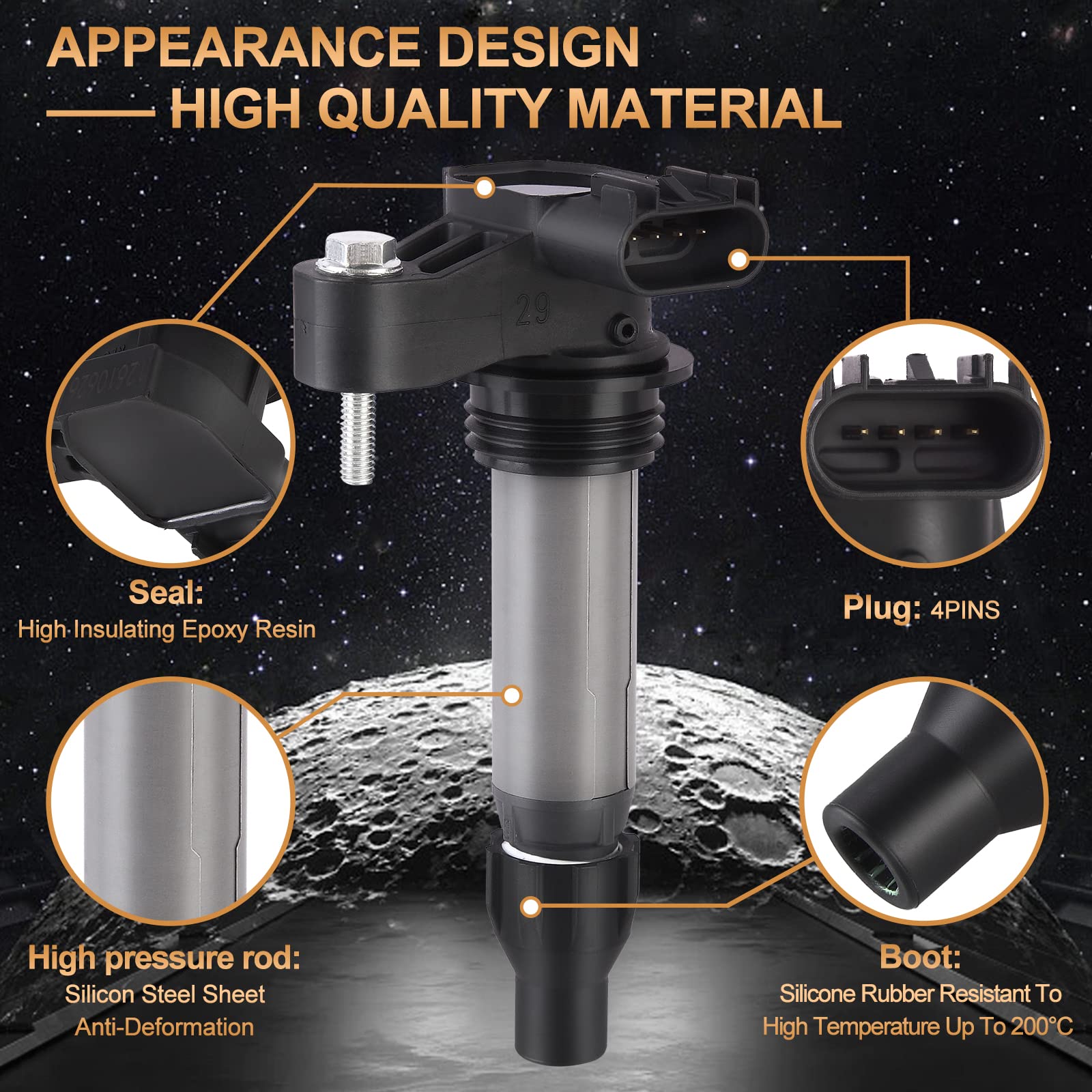 Ignition Coil Pack Uf569 Compatible With Chevy Traverse Cadillac Ats Cts Saturn Gmc Acadia