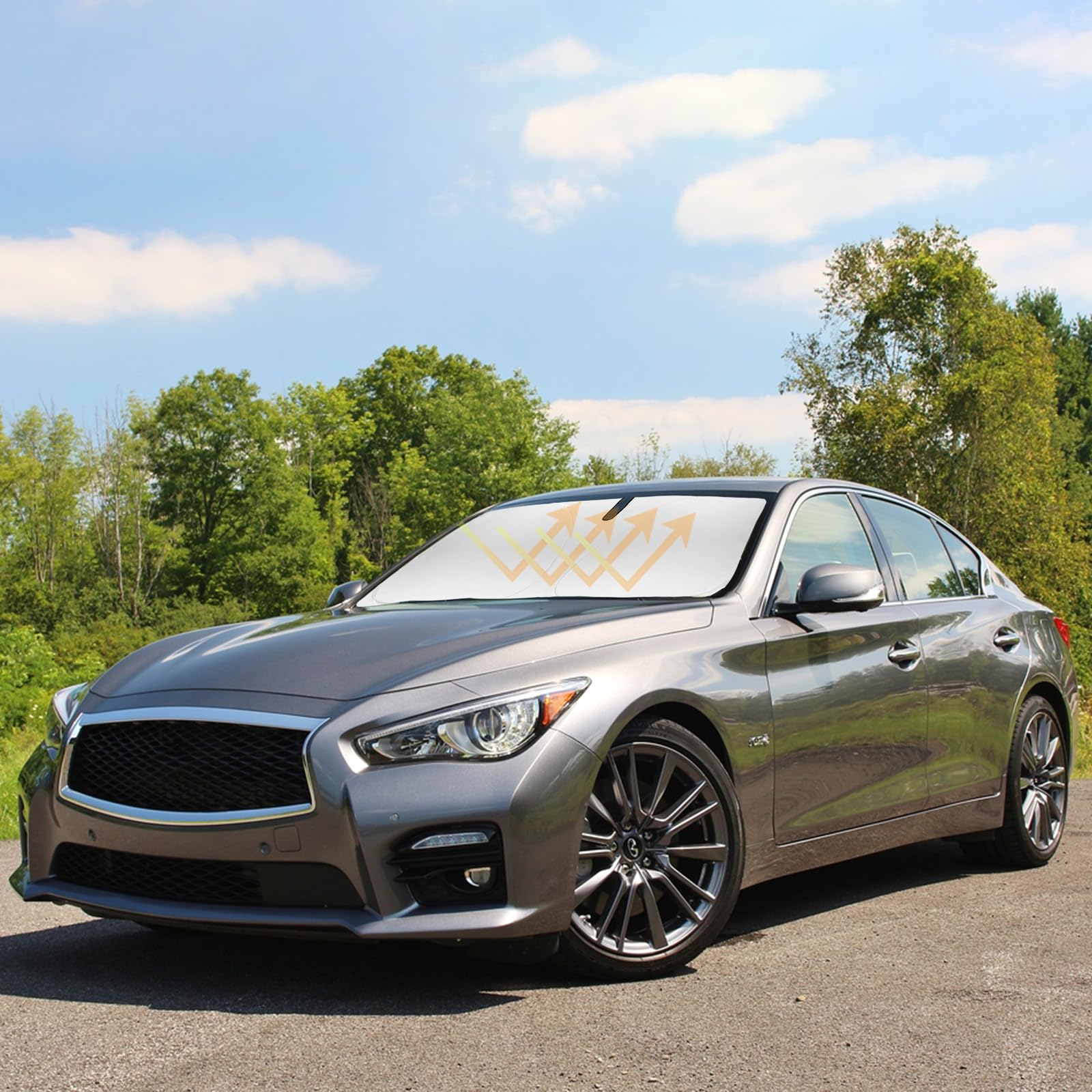 Sun Shade For Infiniti Q50 Windshield Sunshades For 2014-2024 2025 Infiniti Q50 Sedan Windshield Cover Foldable Front Window Shi