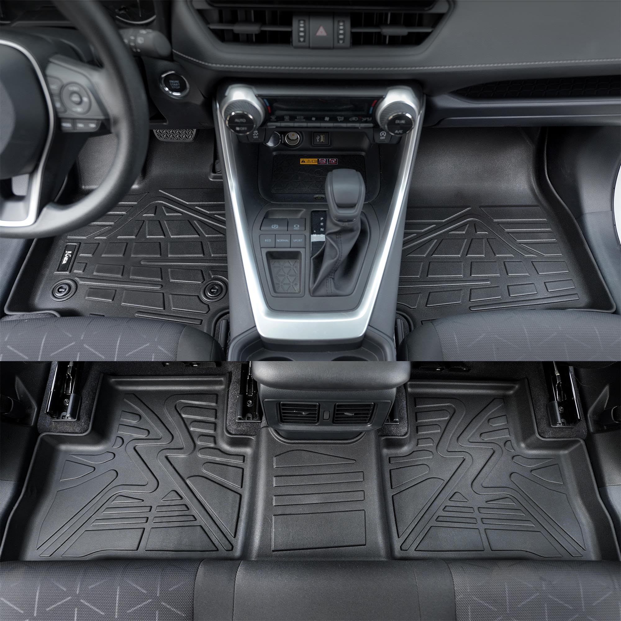 Karpal Floor Mats Fit Toyota Rav4 2019-2024 (Include Hybrid), Custom Fit Tpe All Weather Floor Liners 1St & 2Nd Row Rav4 Accesso