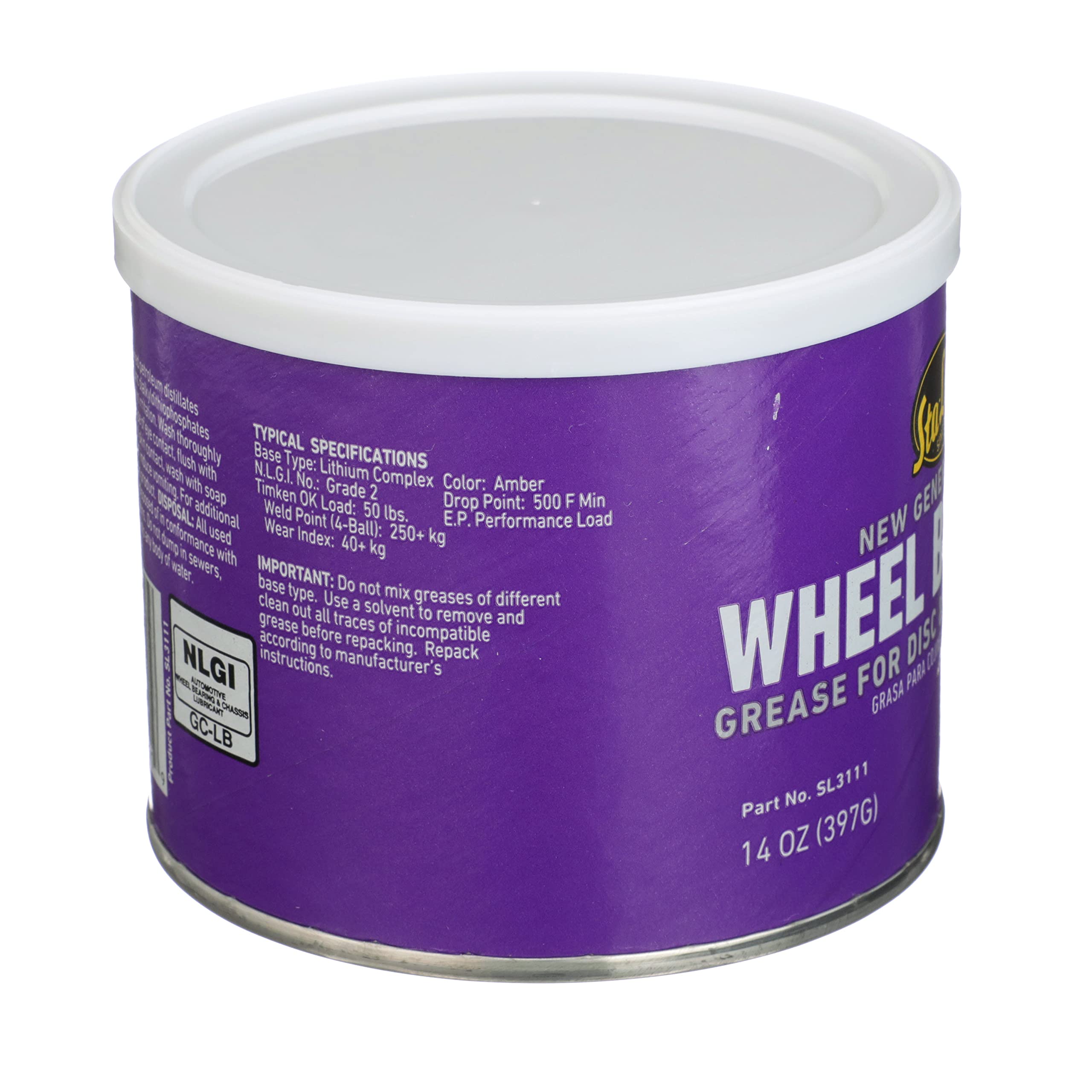 Sta-Lube Sl3111 New Generation Wheel Bearing Grease For Disc And Drum Brakes - 14 Wt. Oz.