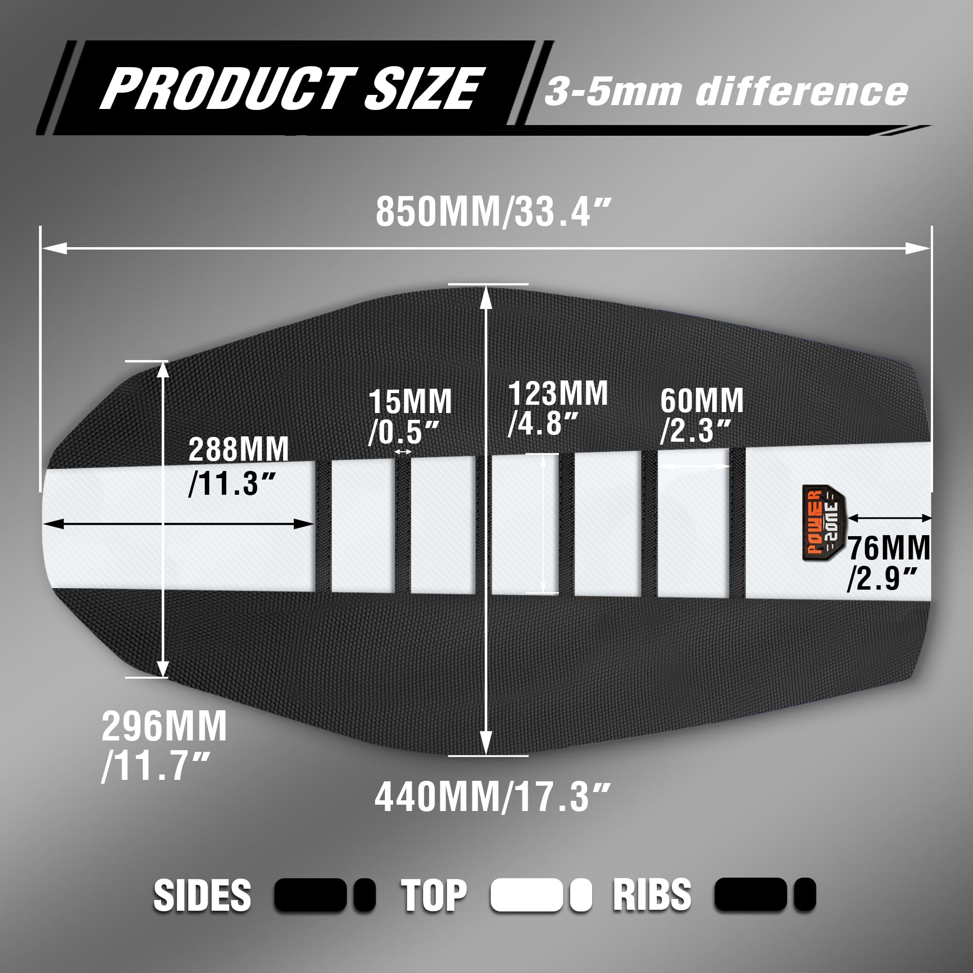 Fewfuss Gripper Rubber Dirt Bike Seat Cover - Universal Soft Seat Cover For Most Dirt Bike Motorcycle White