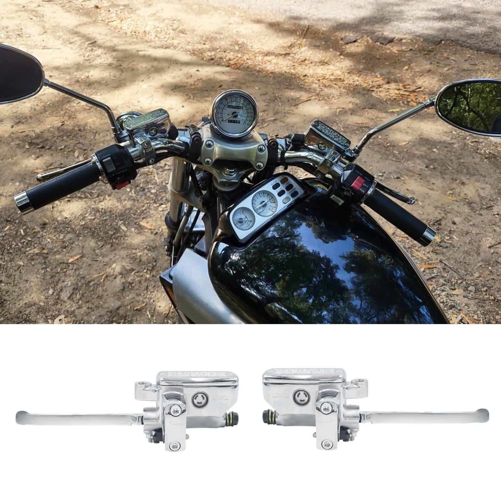 Triumilynn 7/8'' 22Mm Brake Clutch Master Cylinder Replacement For Hon-Da Ya-Ma-Ha Su-Zu-Ki Kawa-Saki Motorcycle, 7/8 Inch Brake