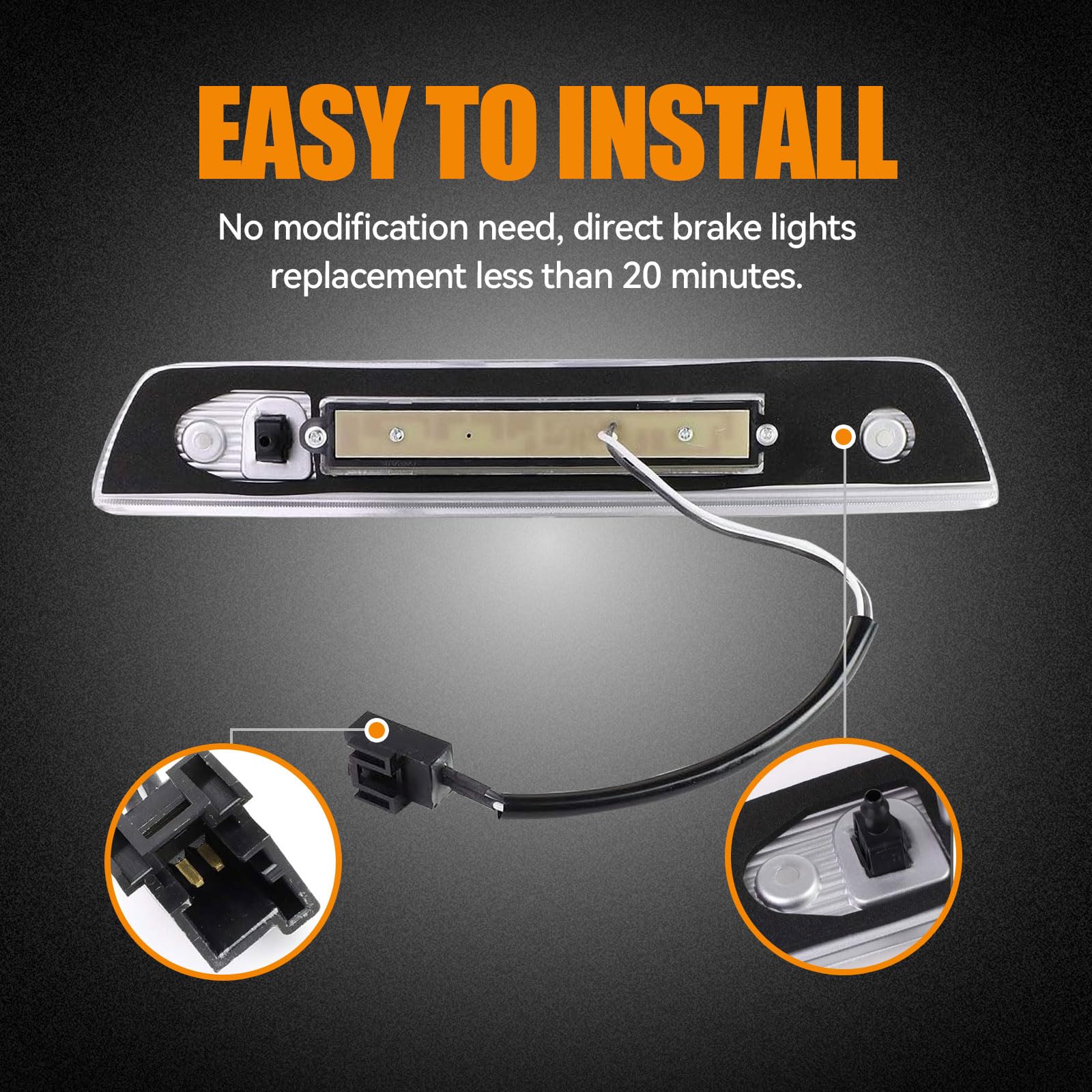 Cxdar Third 3Rd Brake Light Led For 2005-2010 Jeep Grand Cherokee, High Mount Rear Brake Lights Assembly For 05-10 Grand Cheroke