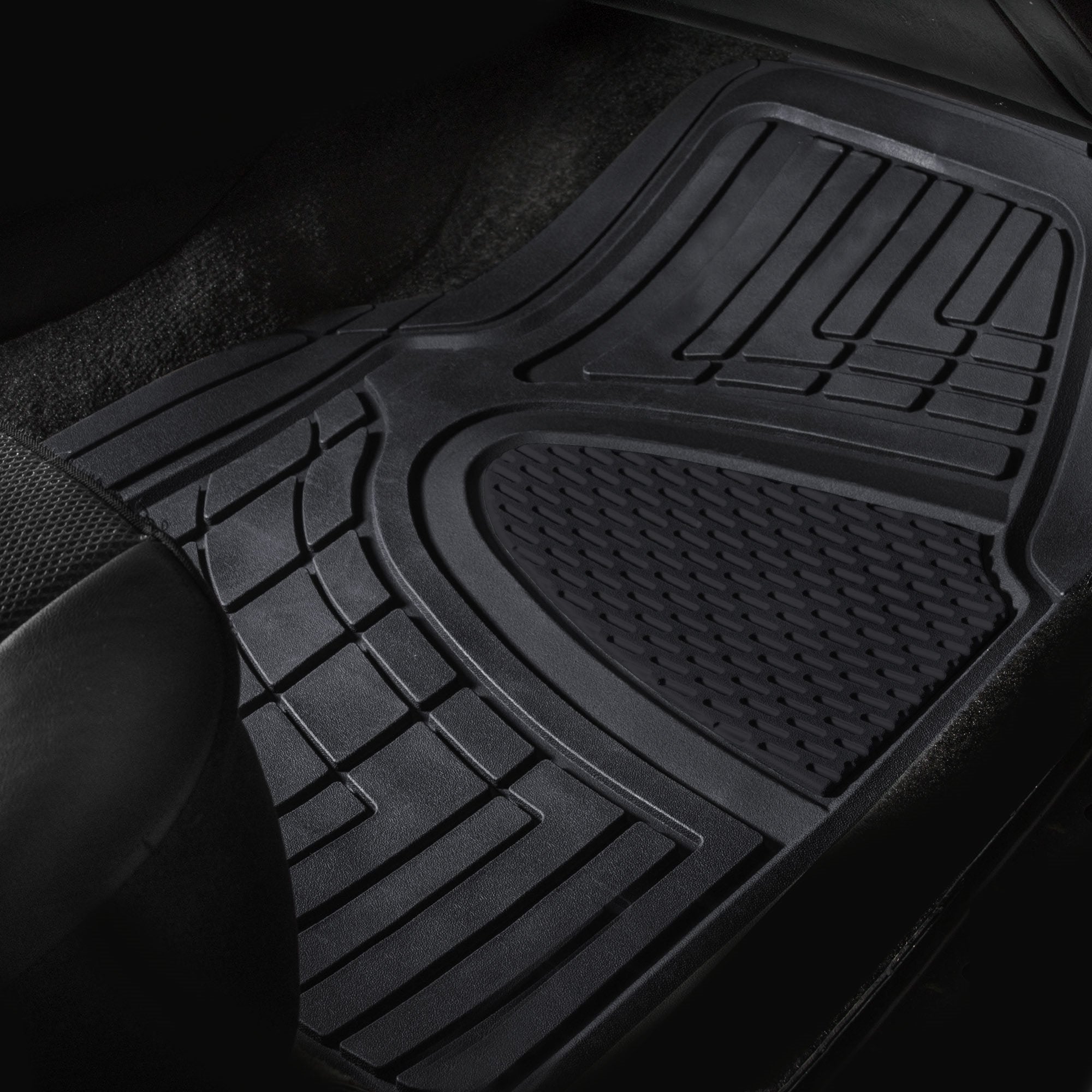 Fh Group Automotive Floor Mats - Heavy-Duty Rubber Floor Mats For Cars, Universal Fit Full Set, Climaproof & Trimmable Floor Mat