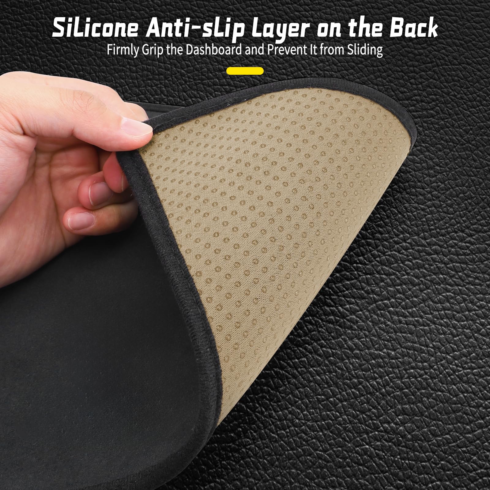 New Version Dashboard Cover for Tesla Model 3 2024 2025, Flannel Dash Cover with Silicone Anti-Slip, Model 3 Accessories Interio