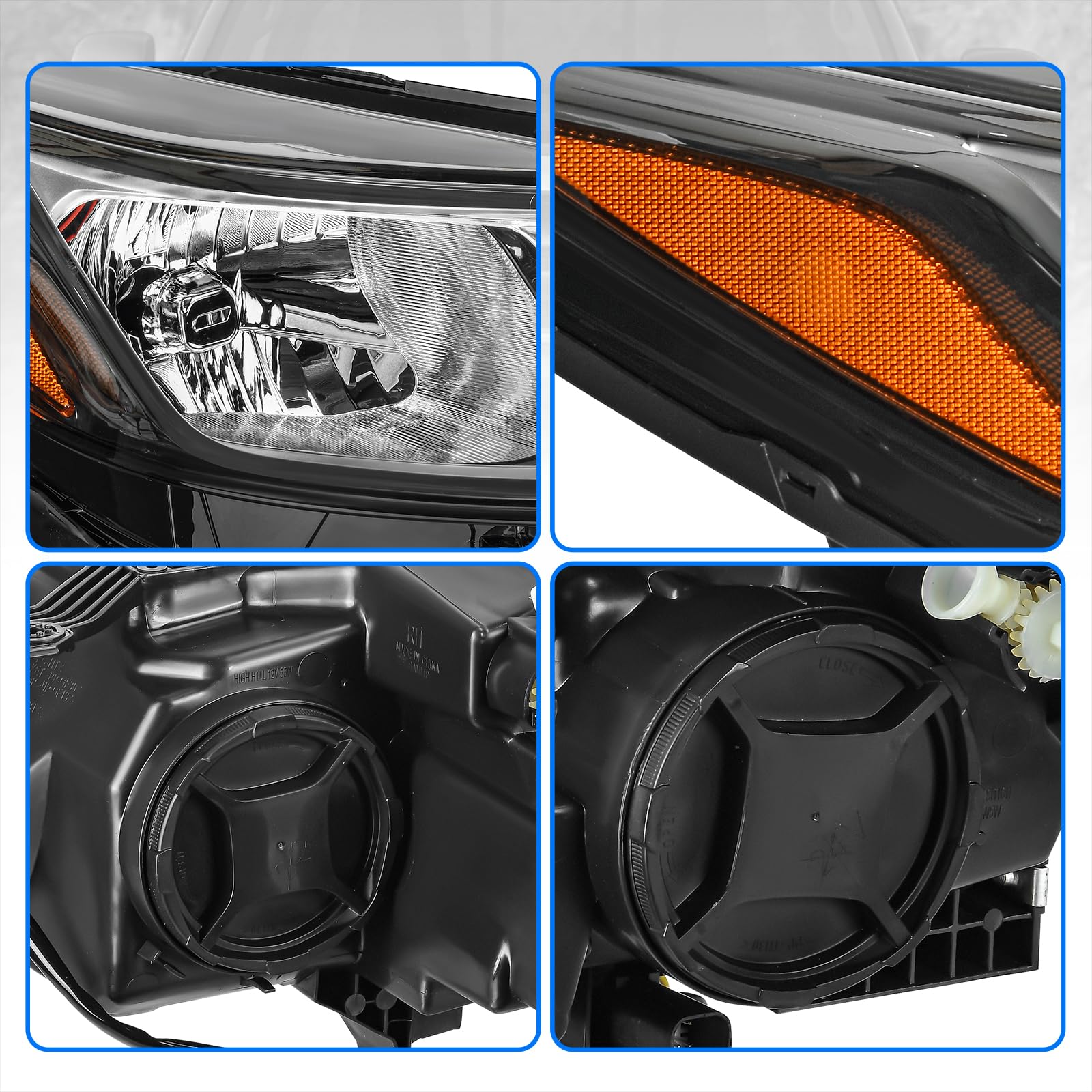 Dwvo Headlight Assembly Compatible With 16 17 18 19 2016 2017 2018 2019 Chevy Cruze 2016-2019 16-19 Replacement Headlamp Black H