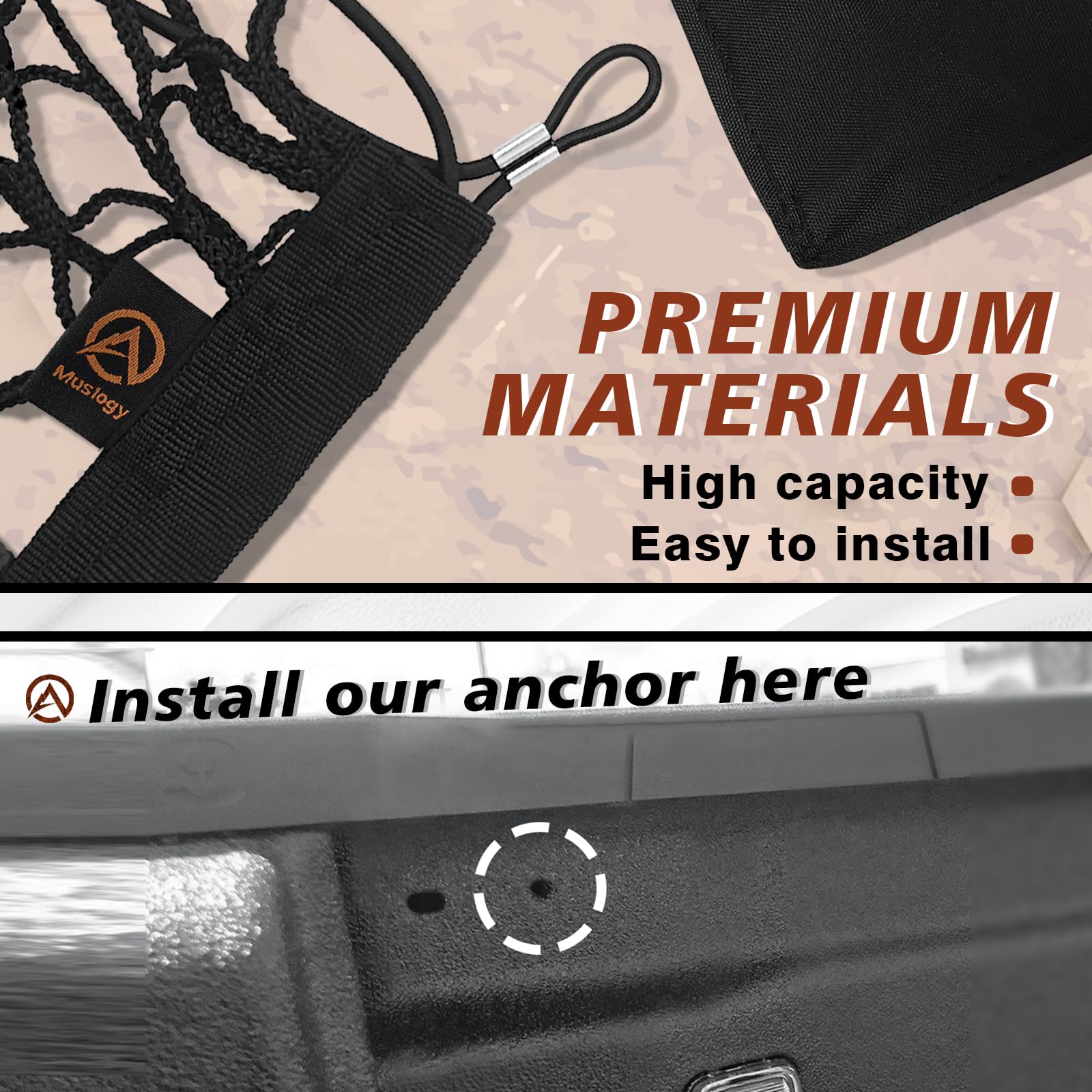 Muslogy Truck Bed Cargo Net Compatible With Jeep Gladiator 2020-2024 2025 Jt Accessories Storage Organizer Pickup Truck Bed Enve