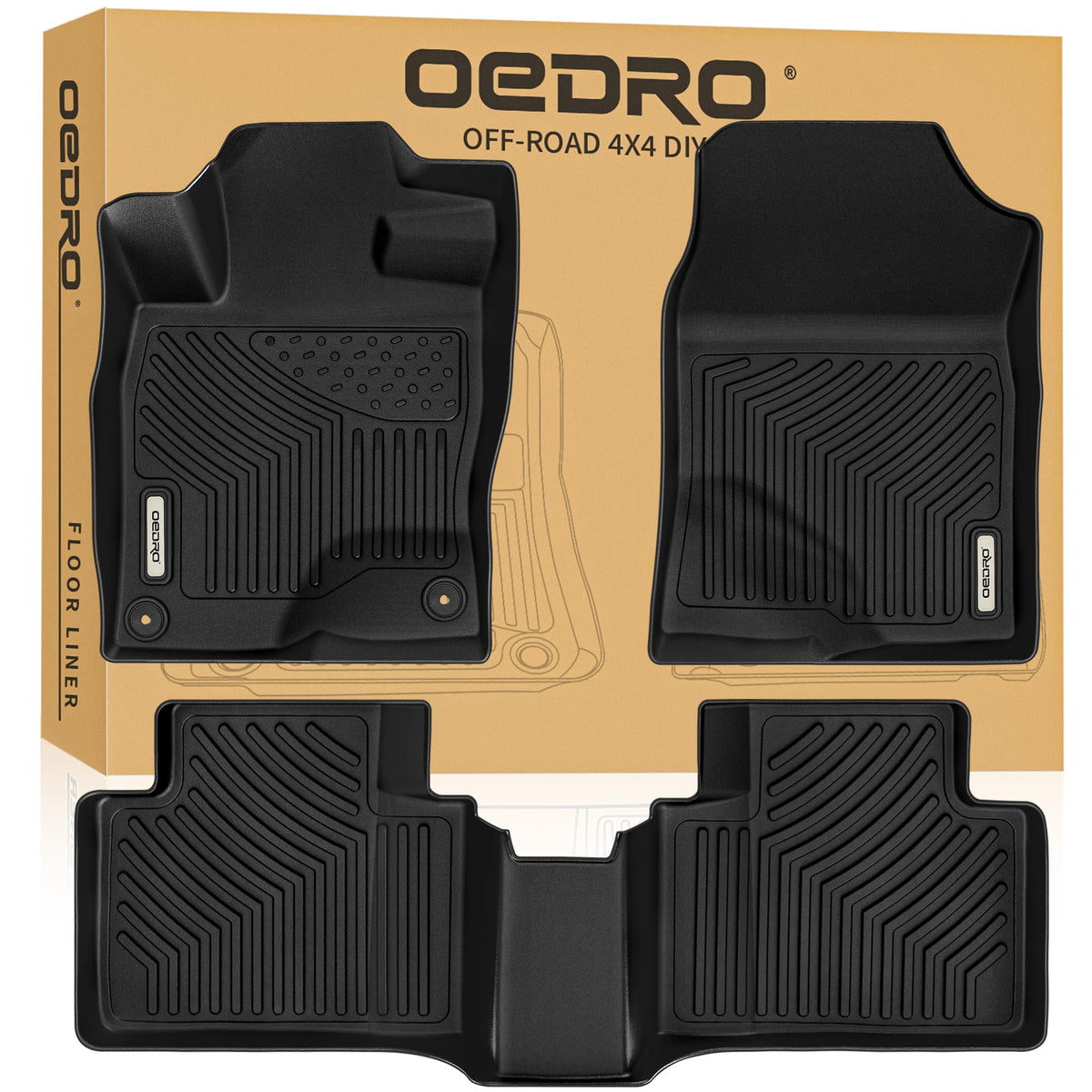OEDRO Cargo Liner Fits for 2016-2021 Honda Civic Sedan, (Not Fit for Civic Hatchback, Not for Civic Coupe), Custom Fit Black TPE
