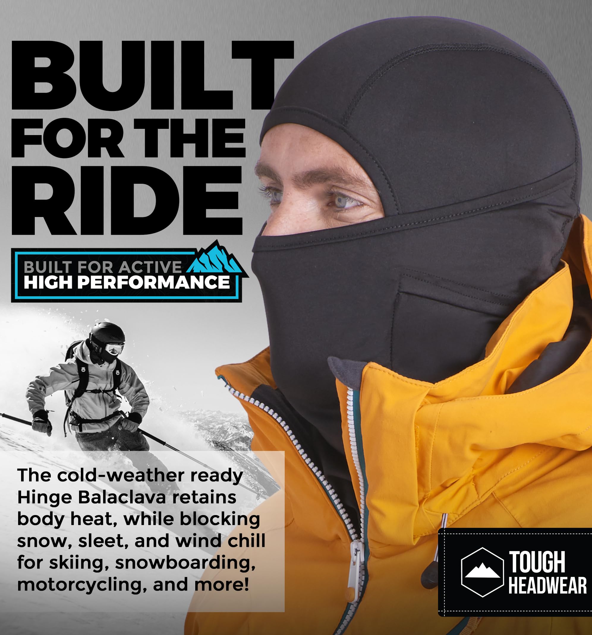 Tough Headwear Winter Balaclava - Ski Mask For Men & Women - Face Mask In Cold Weather - Mens Snowboard Gear - Skimask For Men -