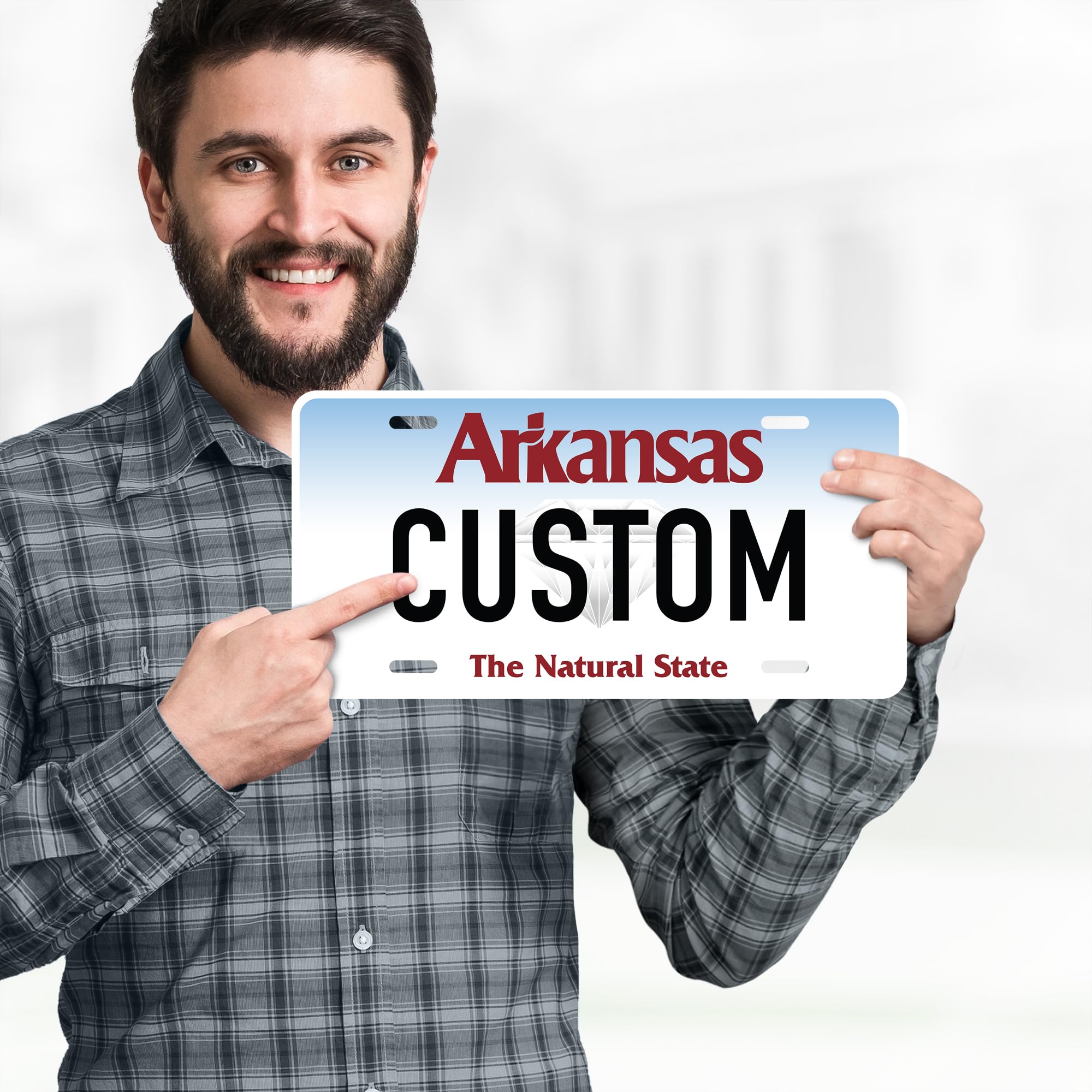 Custom Arkansas License Plate, Personalized License Plates For Car, 6X12 Inch, Rust-Free Fade Resistant Aluminum, Usa Made By My