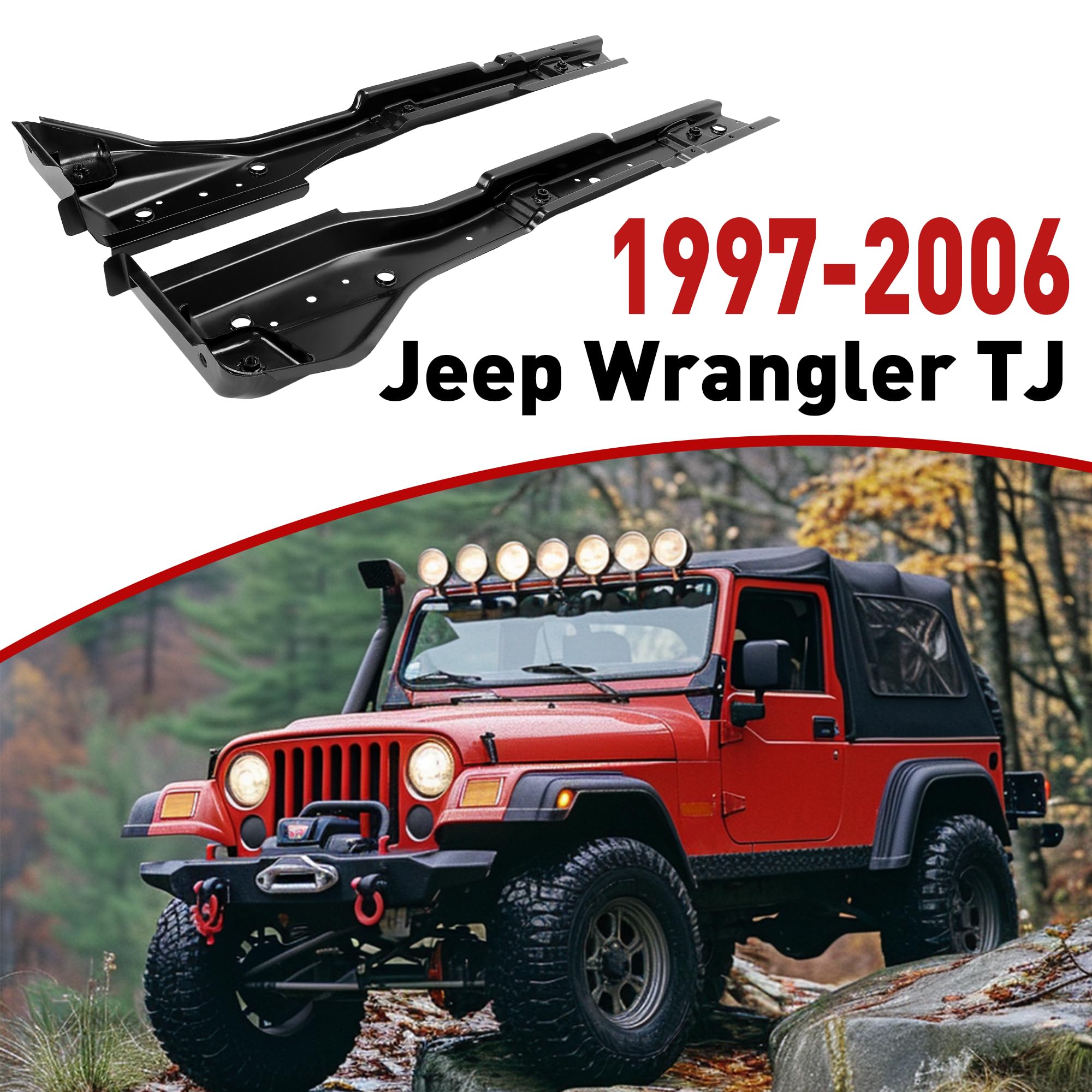 Hecasa Floor Supports Compatible With 1997-2006 Jeep Wrangler Tj Full Body Mounts Torque Boxes