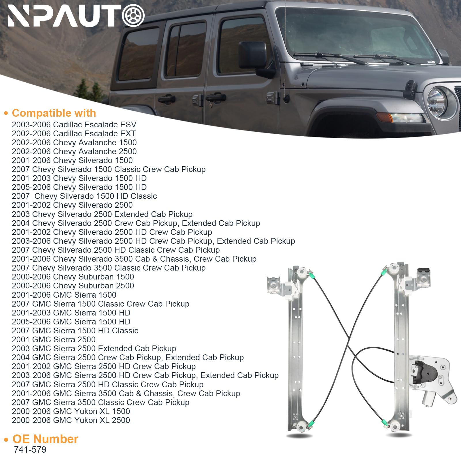 Rear Passenger Side Power Window Regulator With Motor Assembly Replacement For Chevy Silverado Suburban 1500 2500 Gmc Sierra Yuk