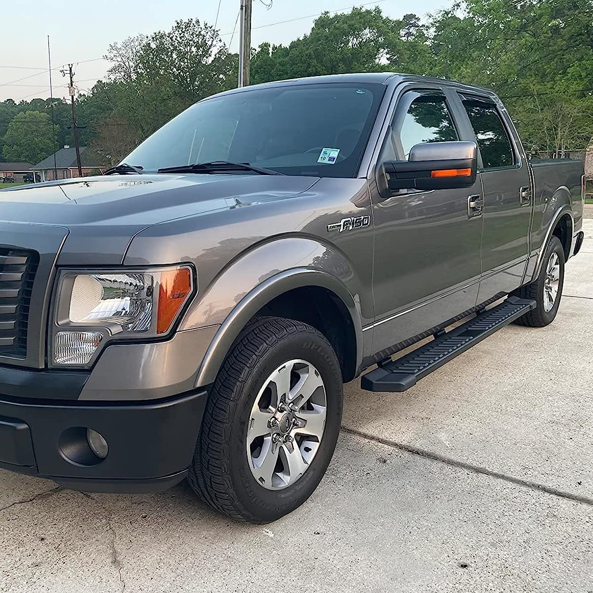 Comnova Running Board Compatible With Ford F-150 Crew Cab 2004-2014(4 Full-Size Doors), 6 Inch Step Pad Design, Oe Style (Black Powder-Coating), Side Step Step Bar.
