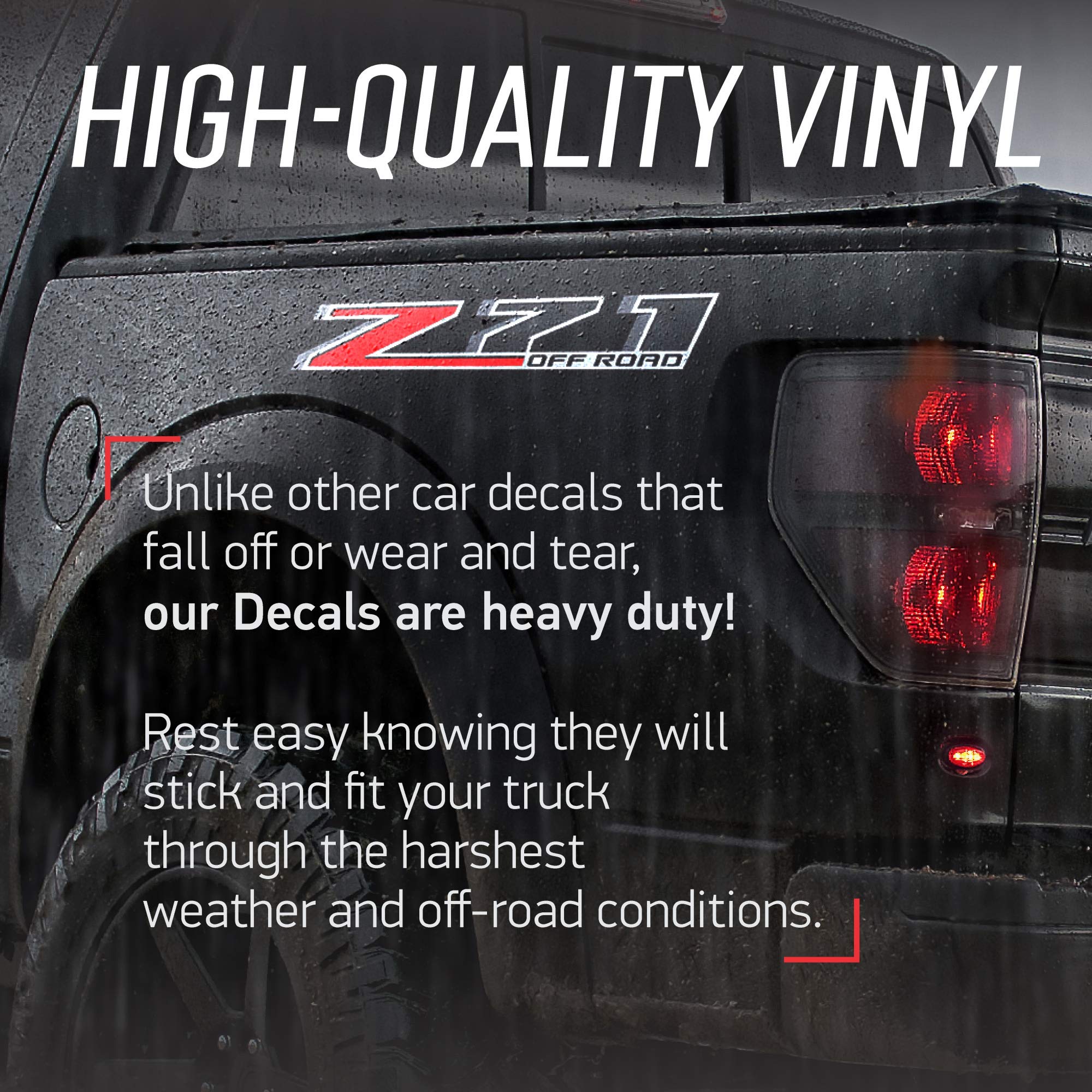 Gold Hook Decal For Trucks Chevy Silverado Z71 Off Road Stickers - F (2014-2024) Bed Side 1500 2500 Hd (Peel & Stick) Easy Installation