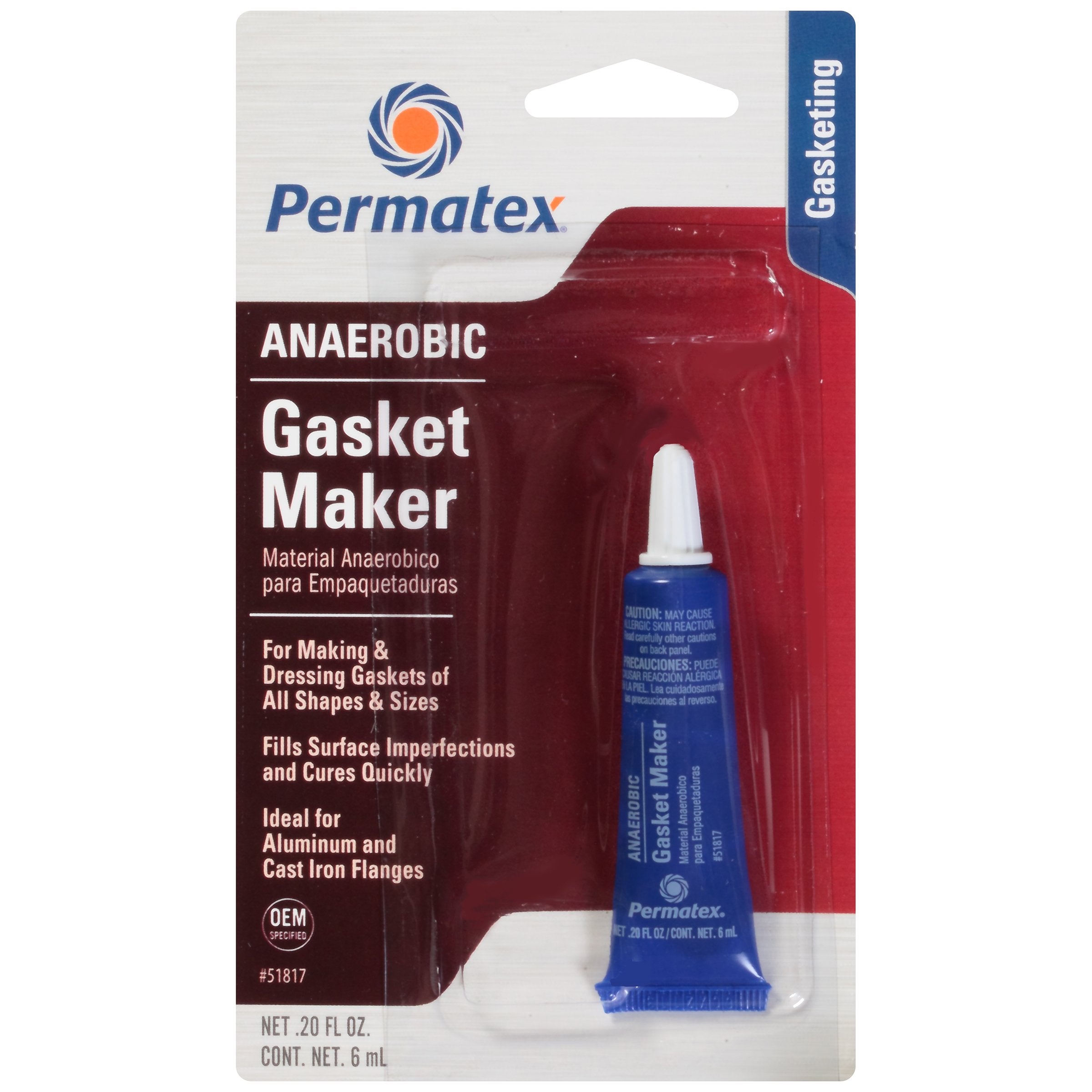 Permatex 51817-12PK Anaerobic Gasket Maker, 6 ml Tube (Pack of 12)