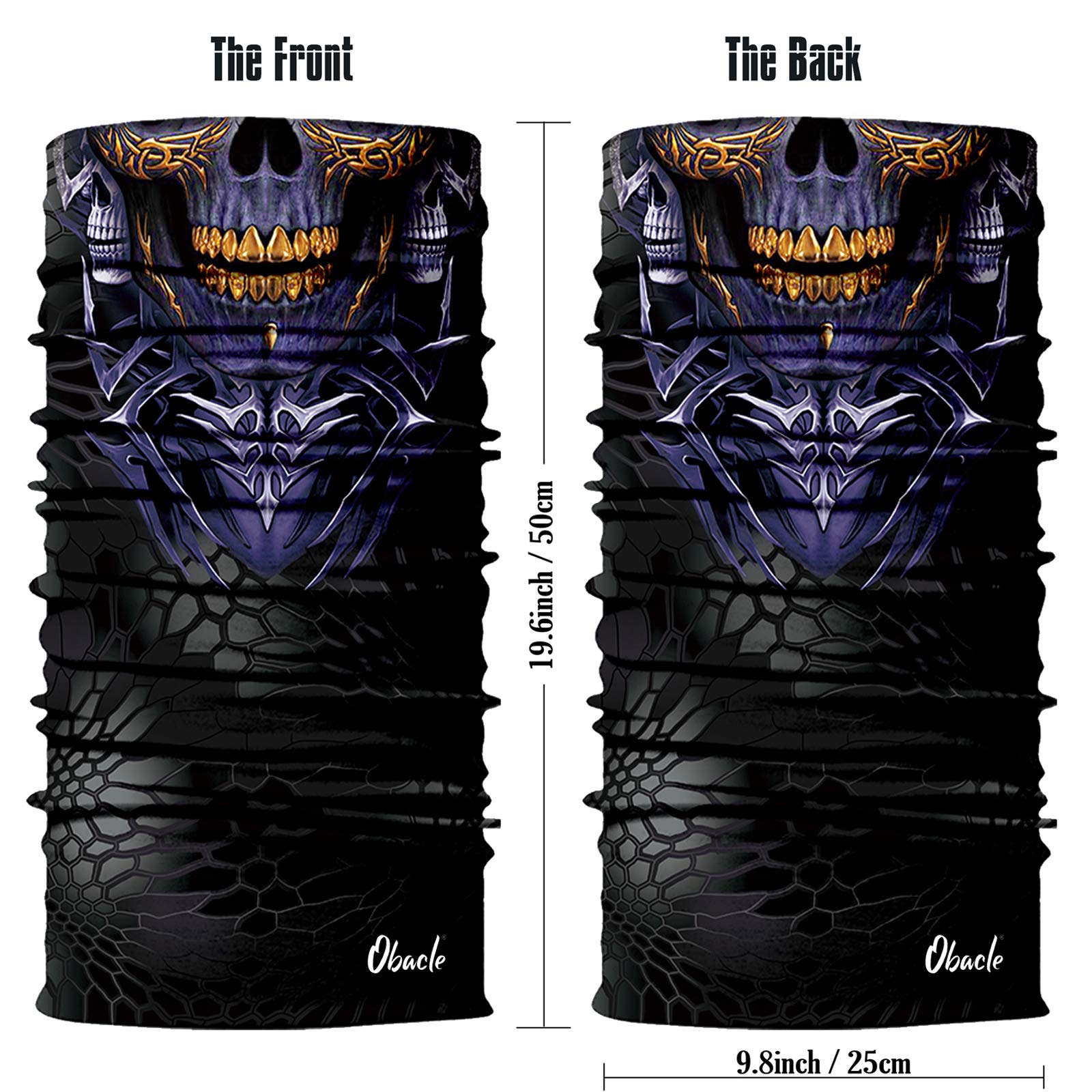 Obacle Skull Face Mask For Dust Wind Sun Protection 3D Tube Mask Bandana For Men Women Breathable Skeleton Mask Motorcycle Ridin