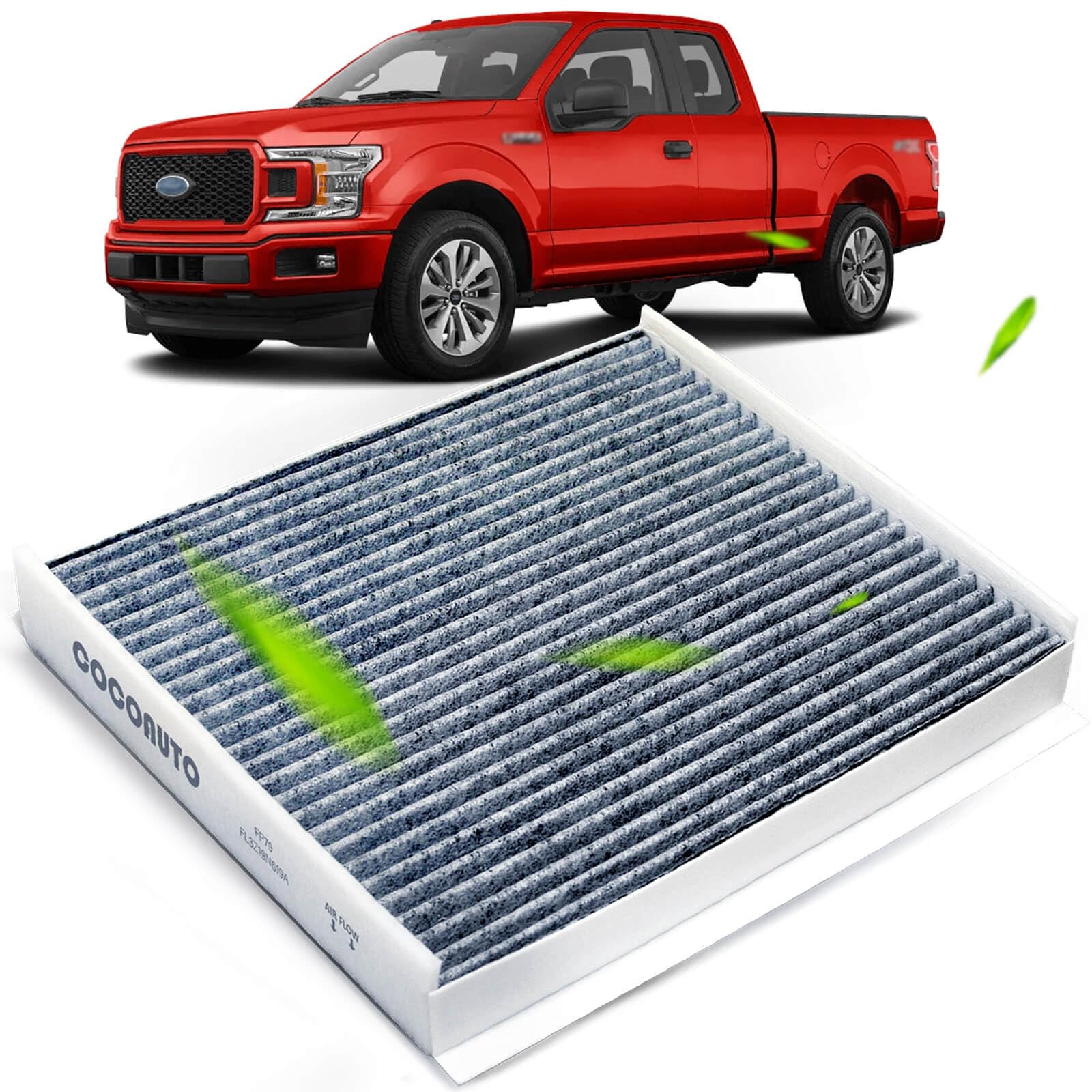 Cocoauto Cabin Air Filter For 2015-2023 Ford F150,2017-2023 F250 F350 F450 F550 Super Duty,2018-2023 Expedition Lincoln Navigator Fl3Z19N619A Fp79 Fp92