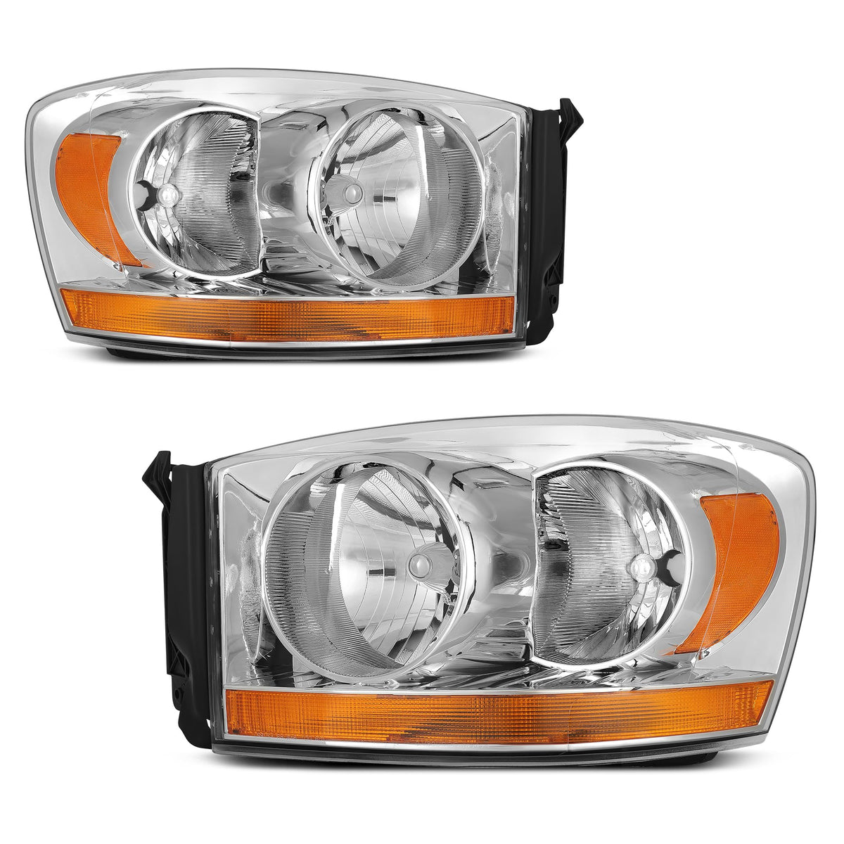 Autosaver88 Headlights Assembly Compatible With 2006-2008 Dodge Ram 1500/2006-2009 Ram 2500 3500 With Amber Cab Clearance Light