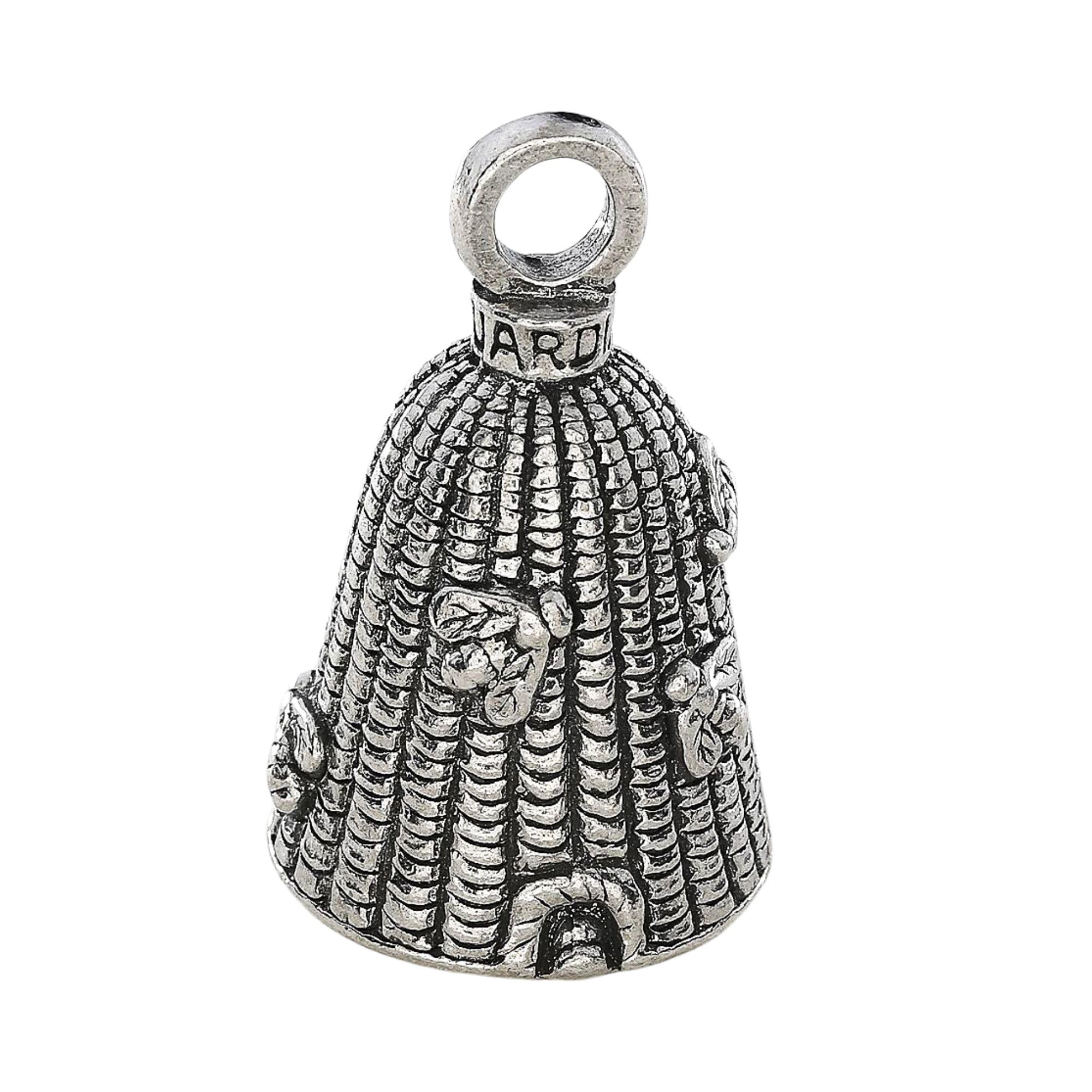 Guardian Bell Bee Skep Good Luck Bell W/Keyring & Black Velvet Gift Bag | Motorcycle Bell | Lead-Free Pewter | Good Luck Gift To Friends & Family | Bike Bell | Made In Usa