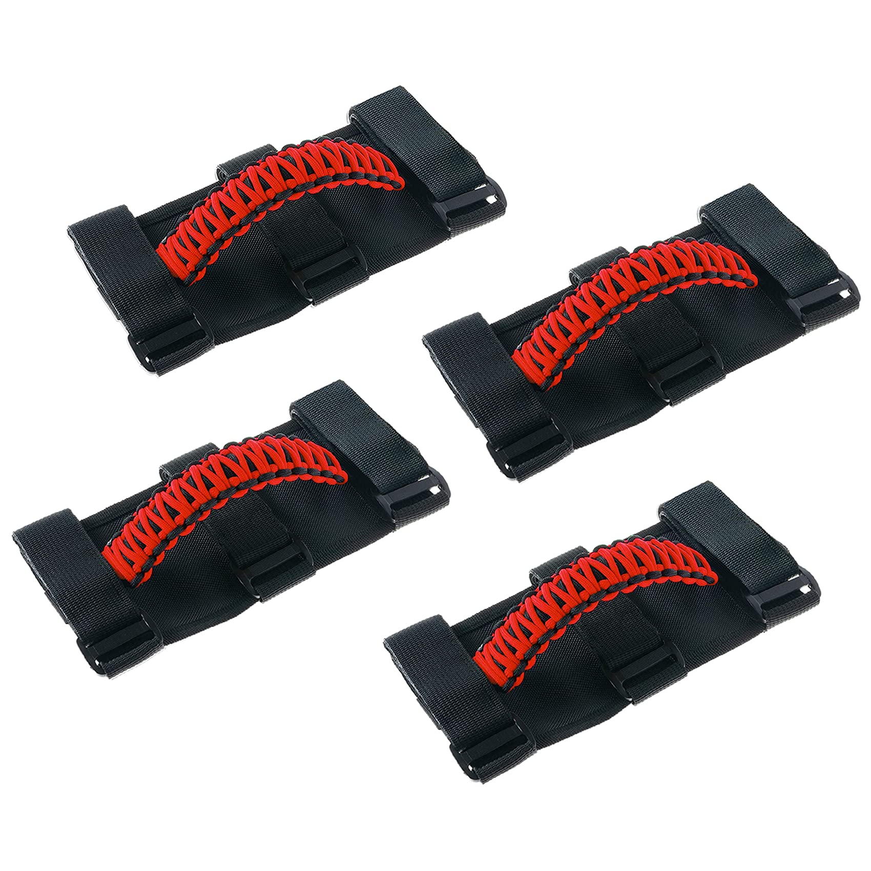 Savadicar 4 x Roll Bar Grab Handles Grip Handle for Jeep Wrangler CJ YJ TJ JK JKU JL JLU & Gladiator JT 1955-2023, Interior Acce