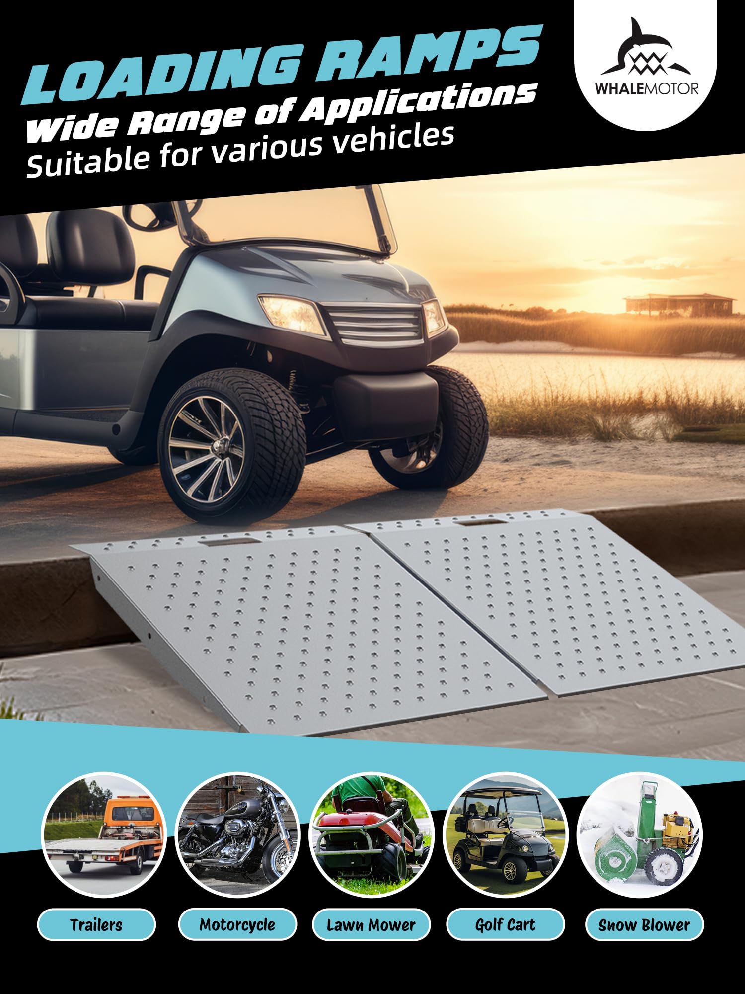 WHALEMOTOR Shed Ramp 2PC, Loading Ramp for Riding Mower, 29'' L x48 W, 1500 lbs Capacity, Shed Storage Ramps for Sheds, Garages,