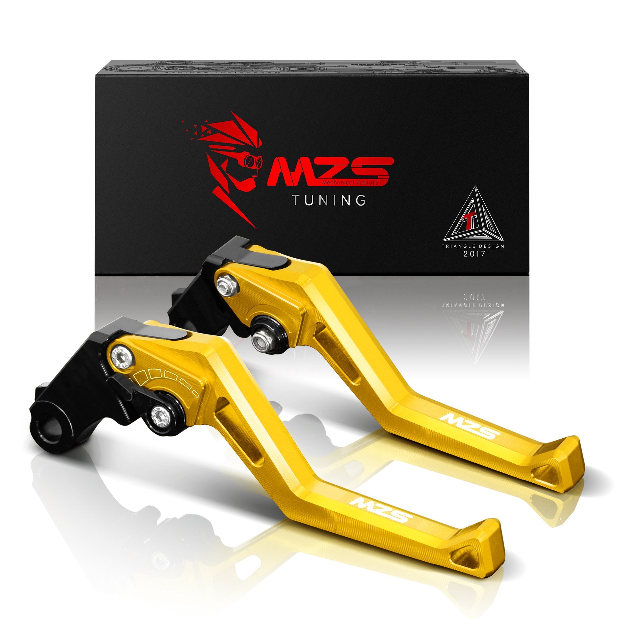 MZS Gold Motorcycle Clutch Brake Levers Short Adjustable CNC Compatible with GROM MSX125 14-23 | CBR250R 11-15 | CB300R Monkey 1